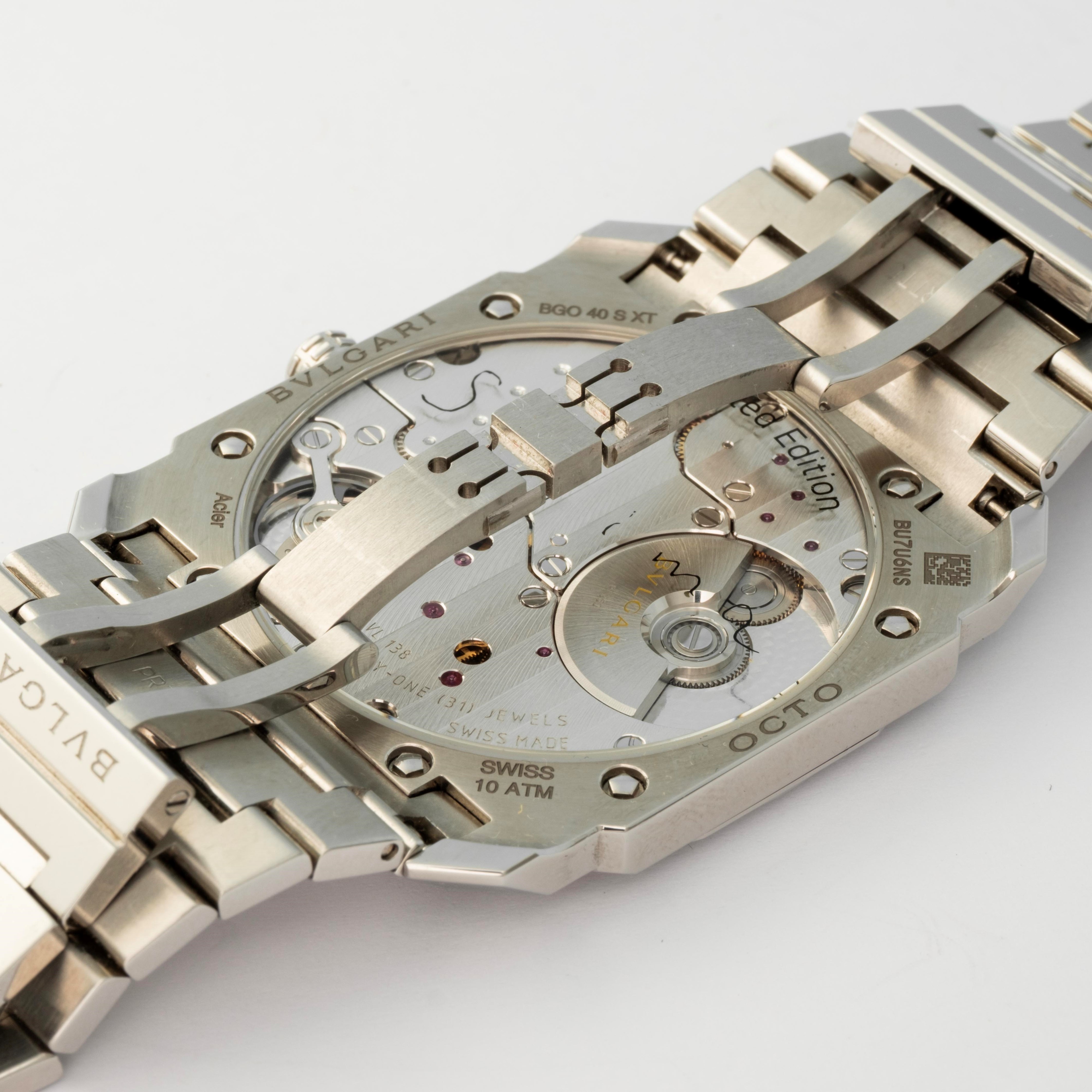 Bulgari - Octo Finissimo ref. 103710, edizione limitata Sejima, acciaio, quadrante grigio lavorat...