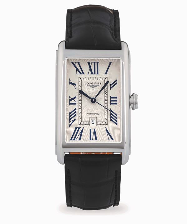 Longines - Dolcevita Tank in acciaio con quadrante Argenté e numeri Romani, circa 2010