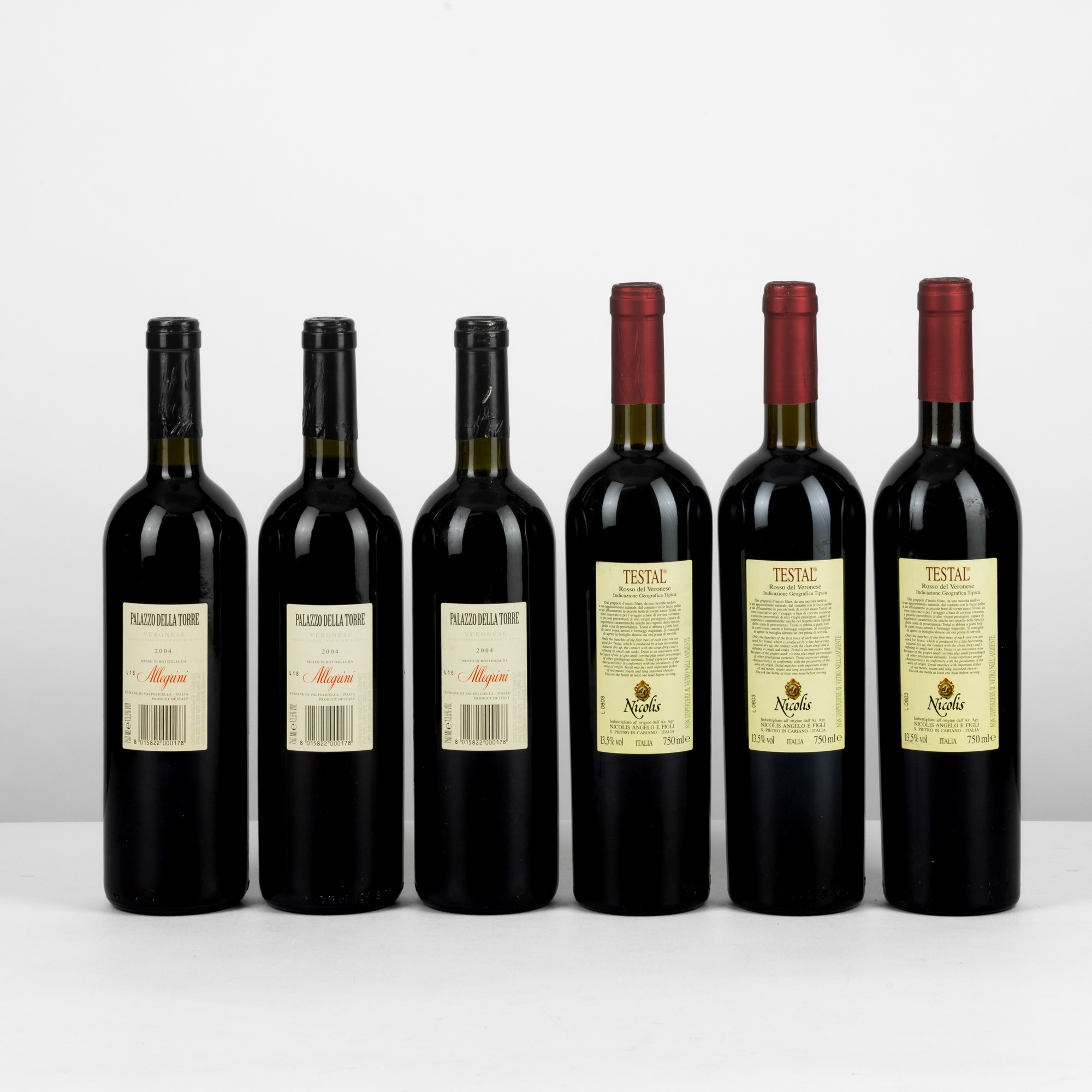 Rosso Veronese, Selezione di bottiglie 2004 e 2001