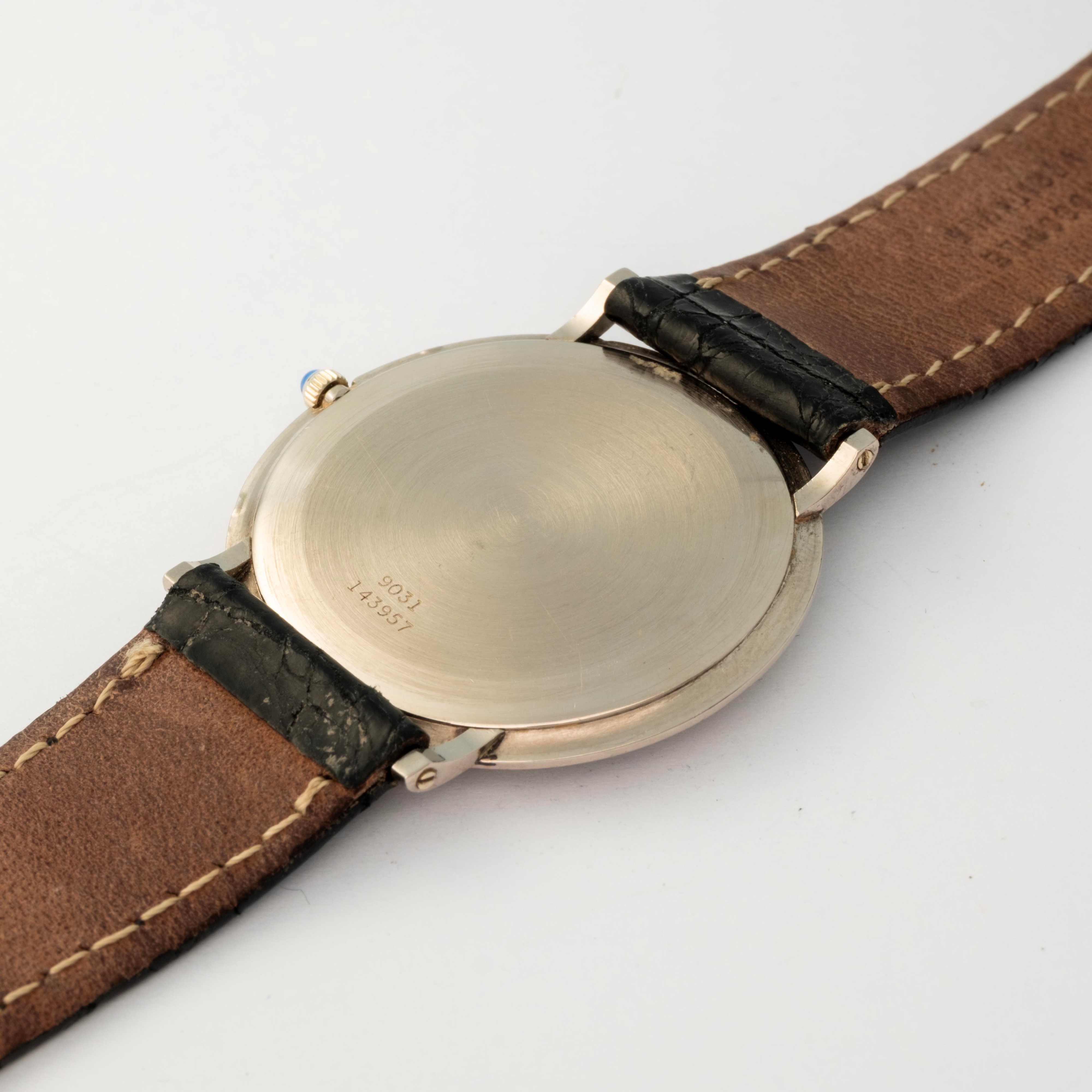 Piaget - Extrapiatto in oro bianco 18k con quadrante bianco e numeri romani (circa 1980)