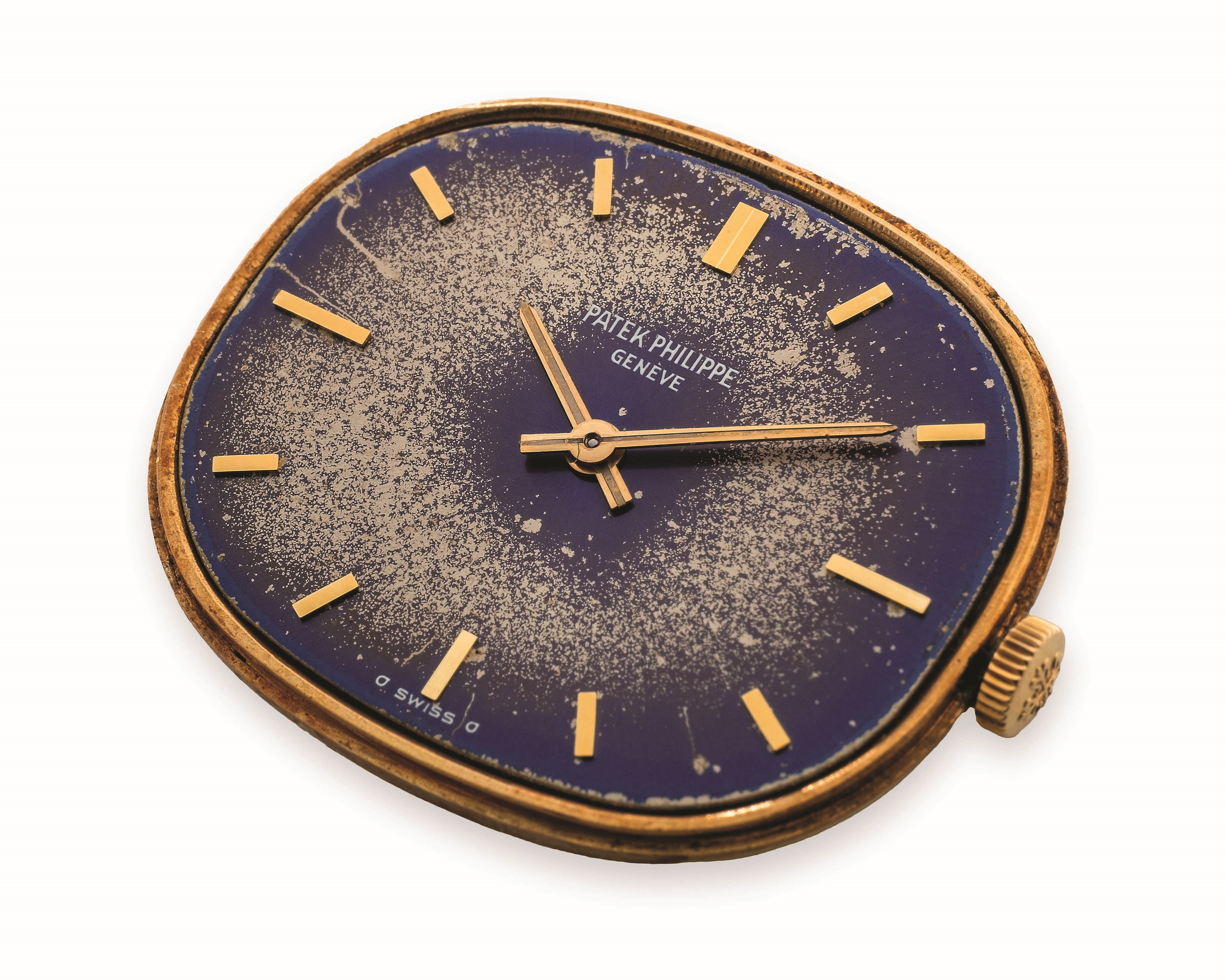 Patek Philippe - Ellipse ref. 3545 in oro giallo 18k con bracciale integrato e quadrante blu vira...