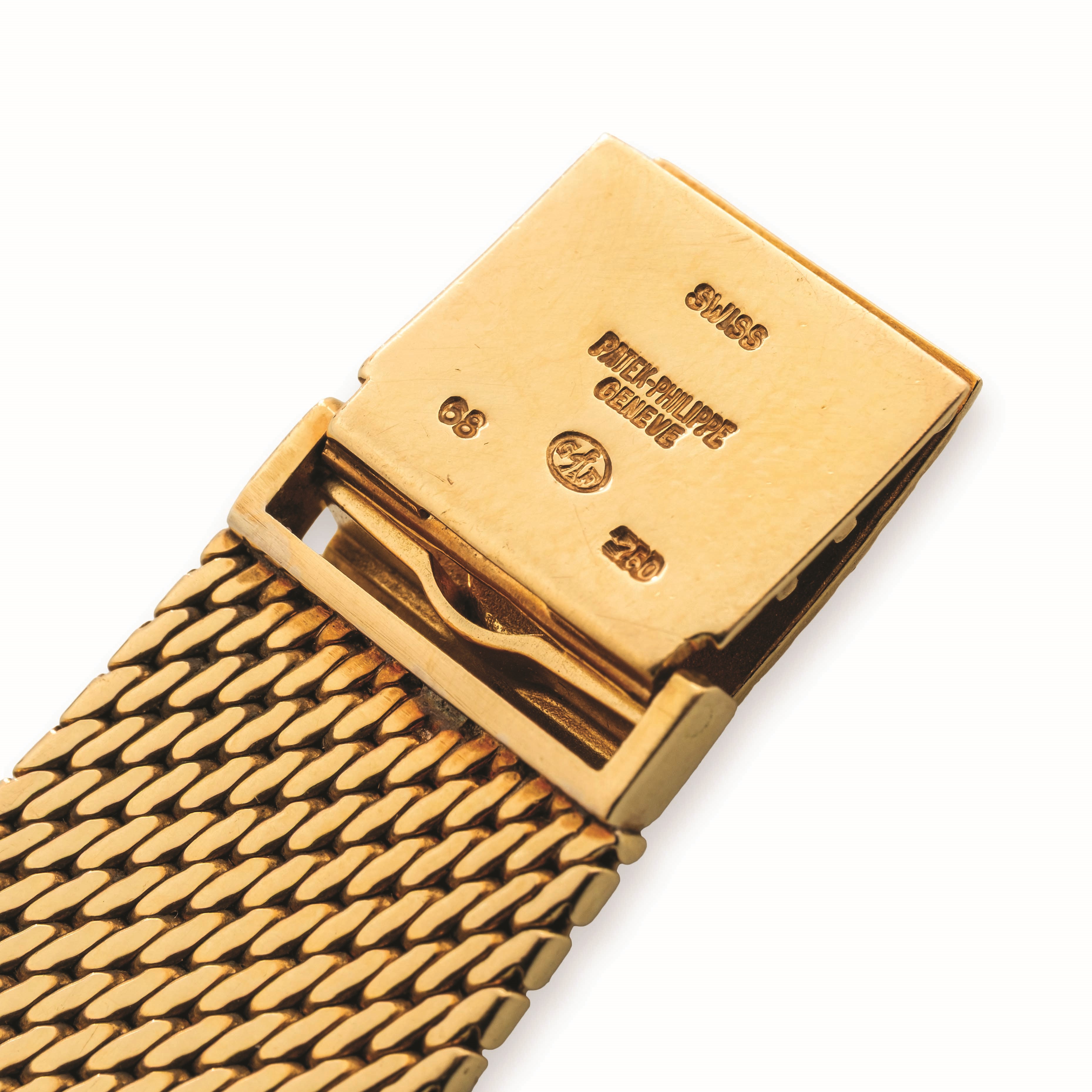 Patek Philippe - Ellipse ref. 3545 in oro giallo 18k con bracciale integrato e quadrante blu vira...