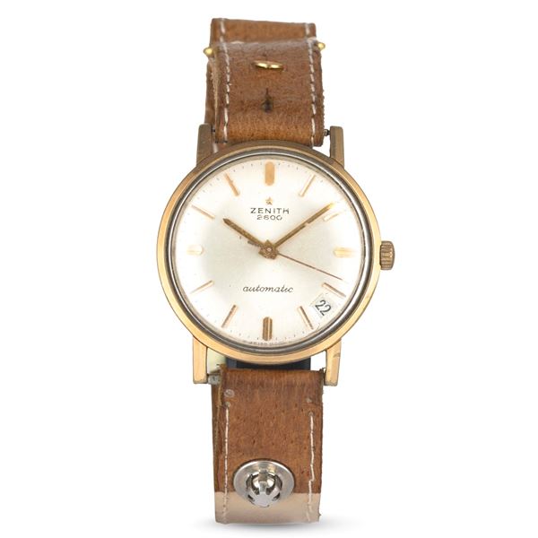 Zenith - Stellina ref. 2600 in acciaio laminato, quadrante argentè con datario, carica automatica, 34 mm