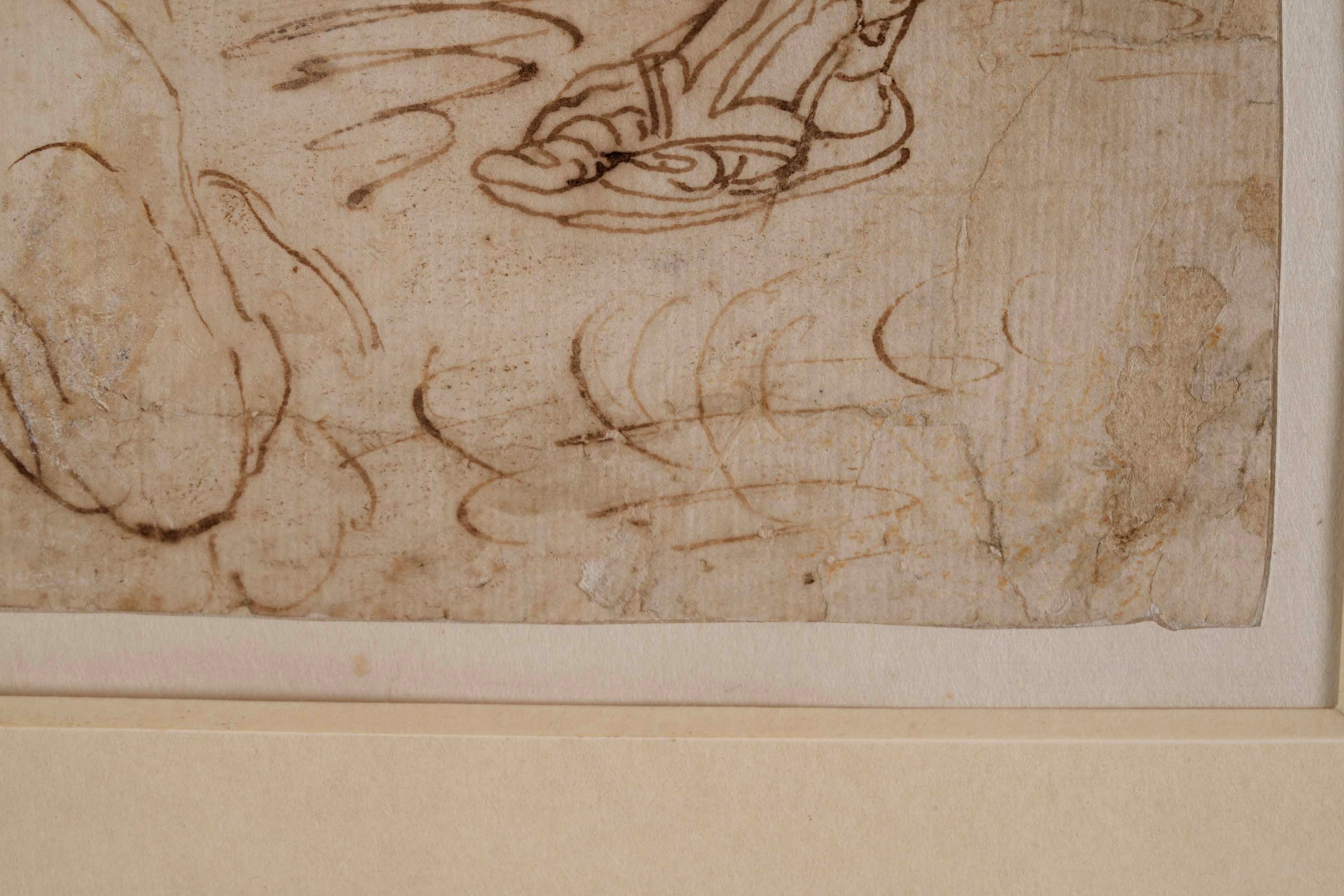 Luca Cambiaso - Venere, Marte e Cupido, penna e inchiostro bruno su carta filigranata