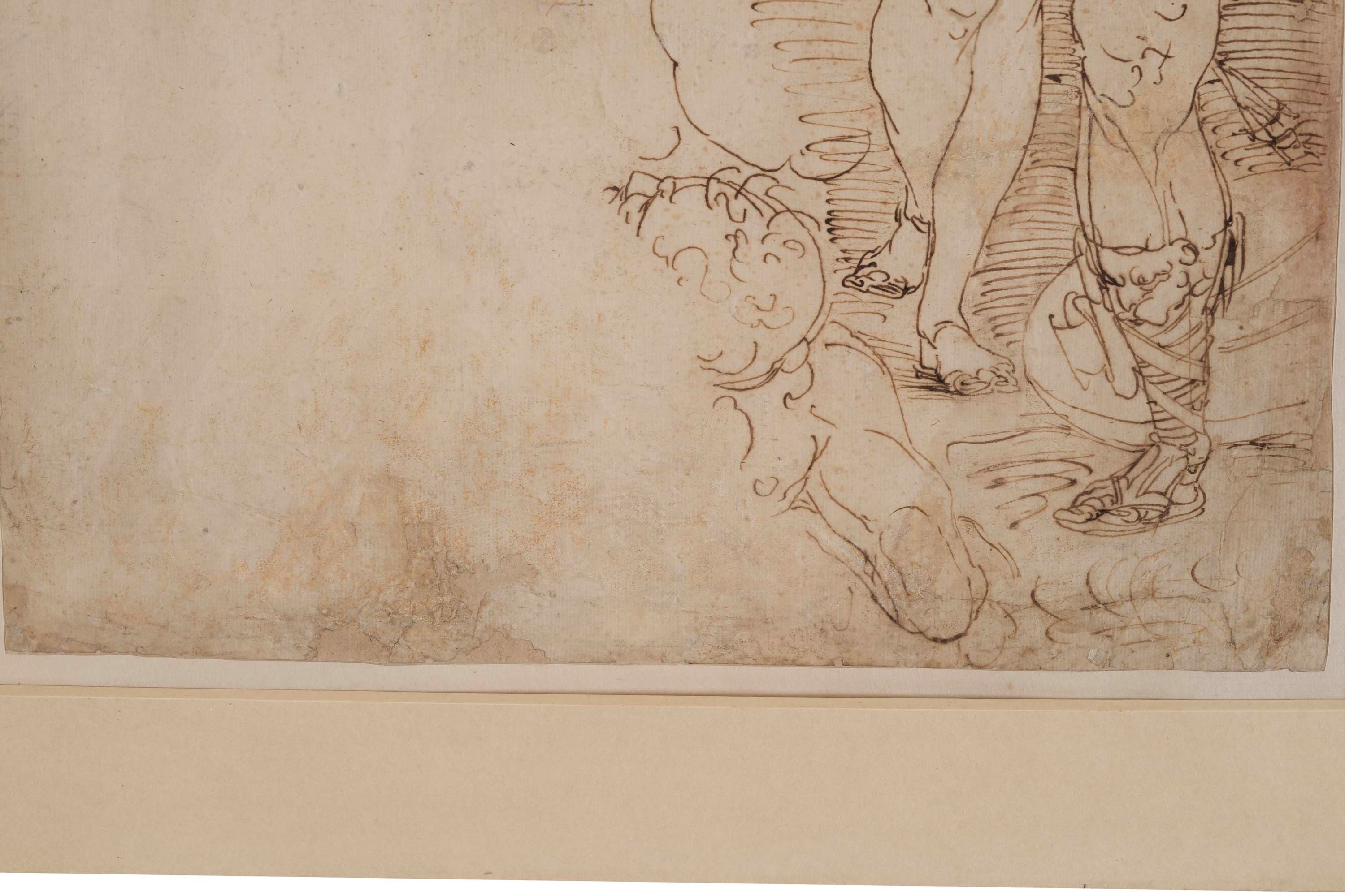 Luca Cambiaso - Venere, Marte e Cupido, penna e inchiostro bruno su carta filigranata