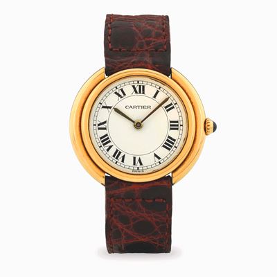 Orologio Ellipse Vendome, carica manuale in oro giallo 18k, quadrante bianco con numeri romani, c...