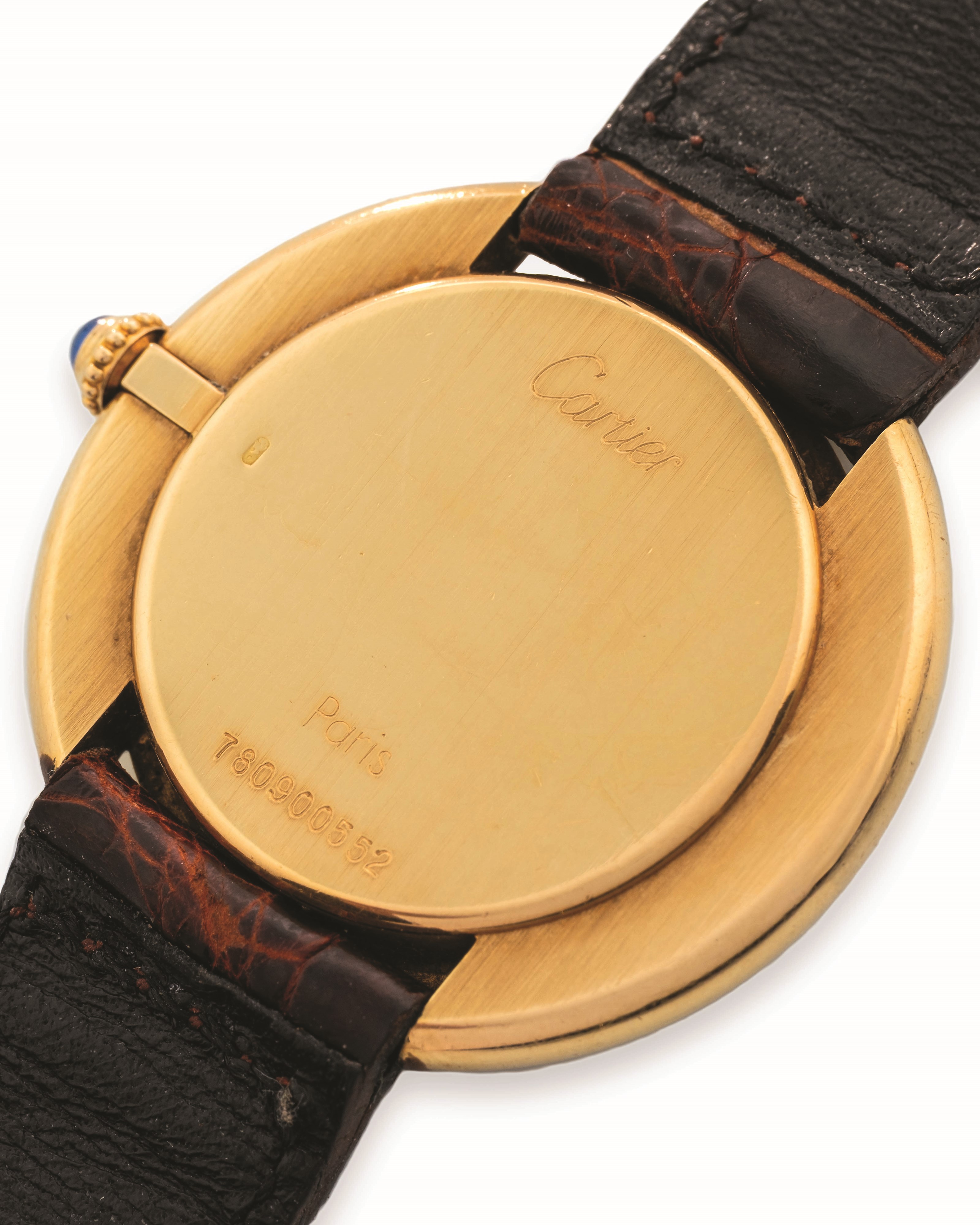 Cartier - Orologio Ellipse Vendome, carica manuale in oro giallo 18k, quadrante bianco con numeri...
