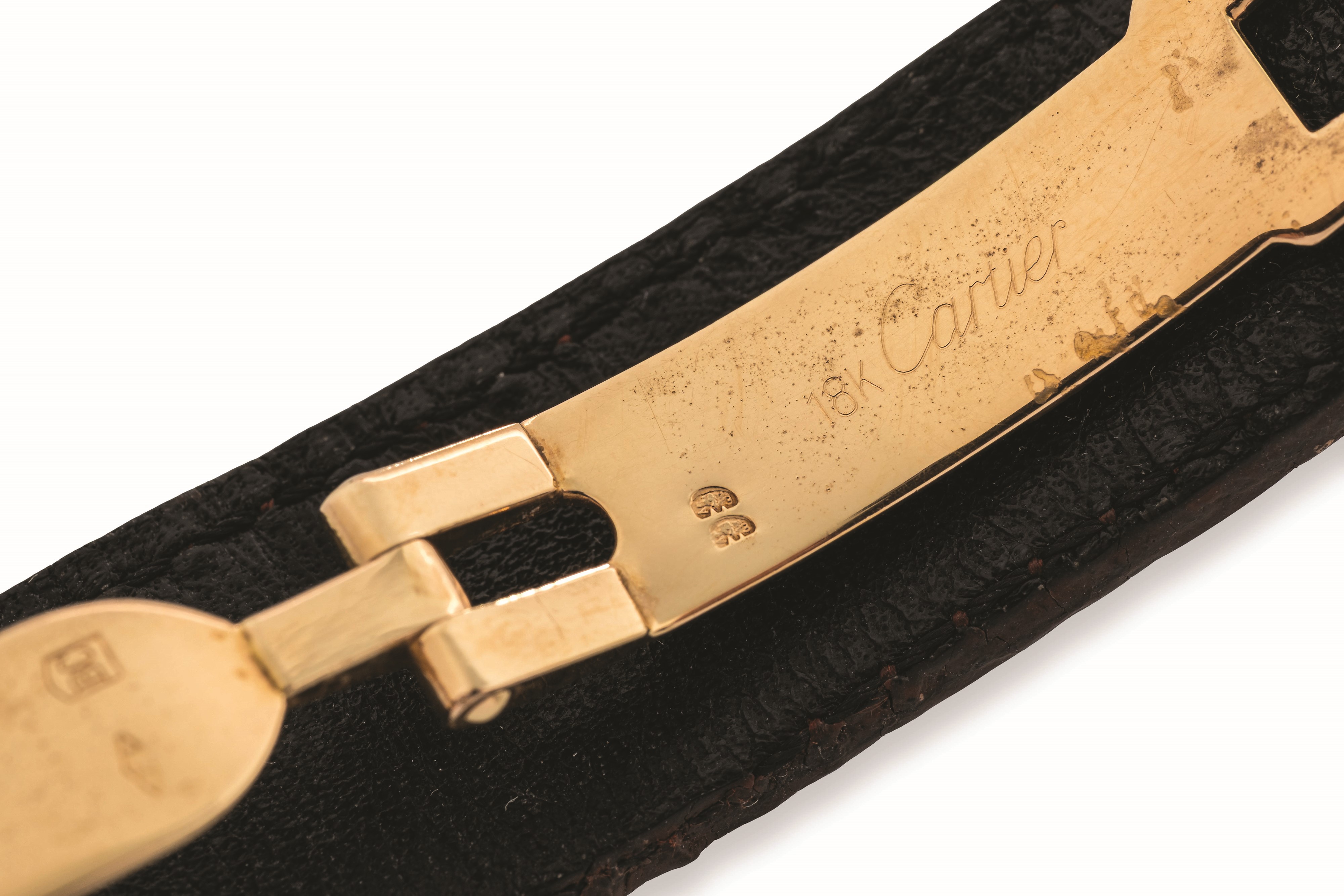 Cartier - Orologio Ellipse Vendome, carica manuale in oro giallo 18k, quadrante bianco con numeri...