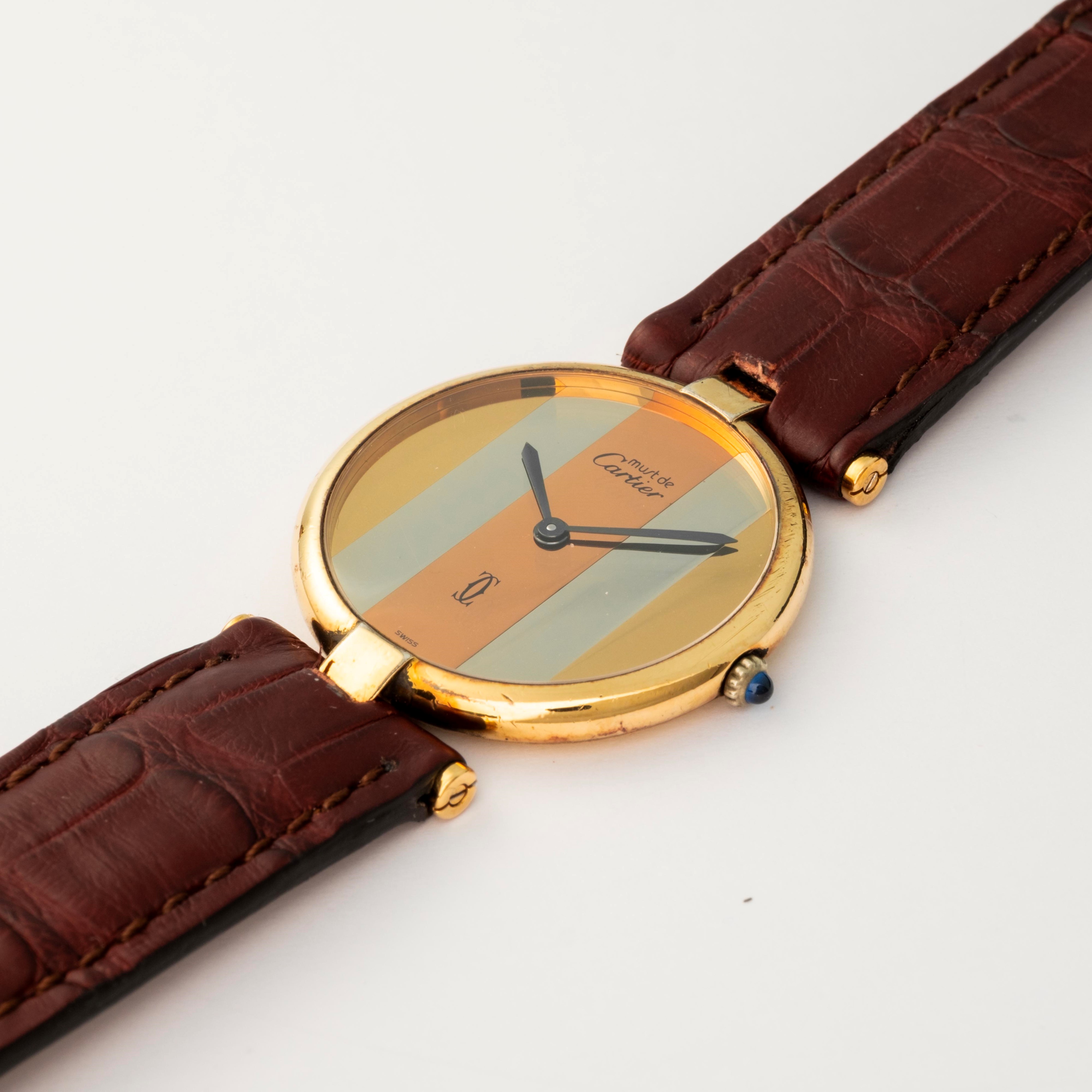 Cartier - Must Ronde Vermeil oro, quadrante a tre colori a specchio, circa 1990