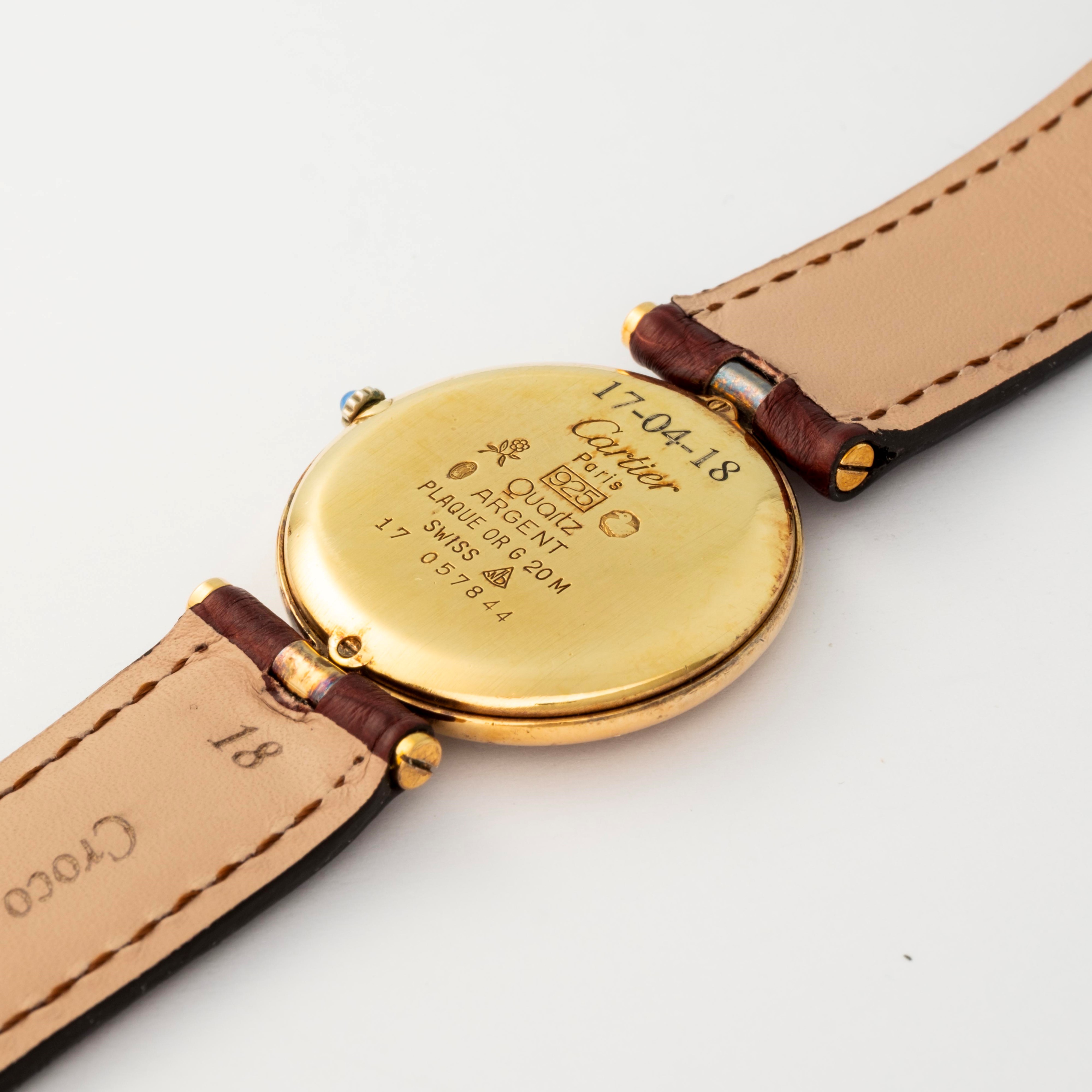 Cartier - Must Ronde Vermeil oro, quadrante a tre colori a specchio, circa 1990