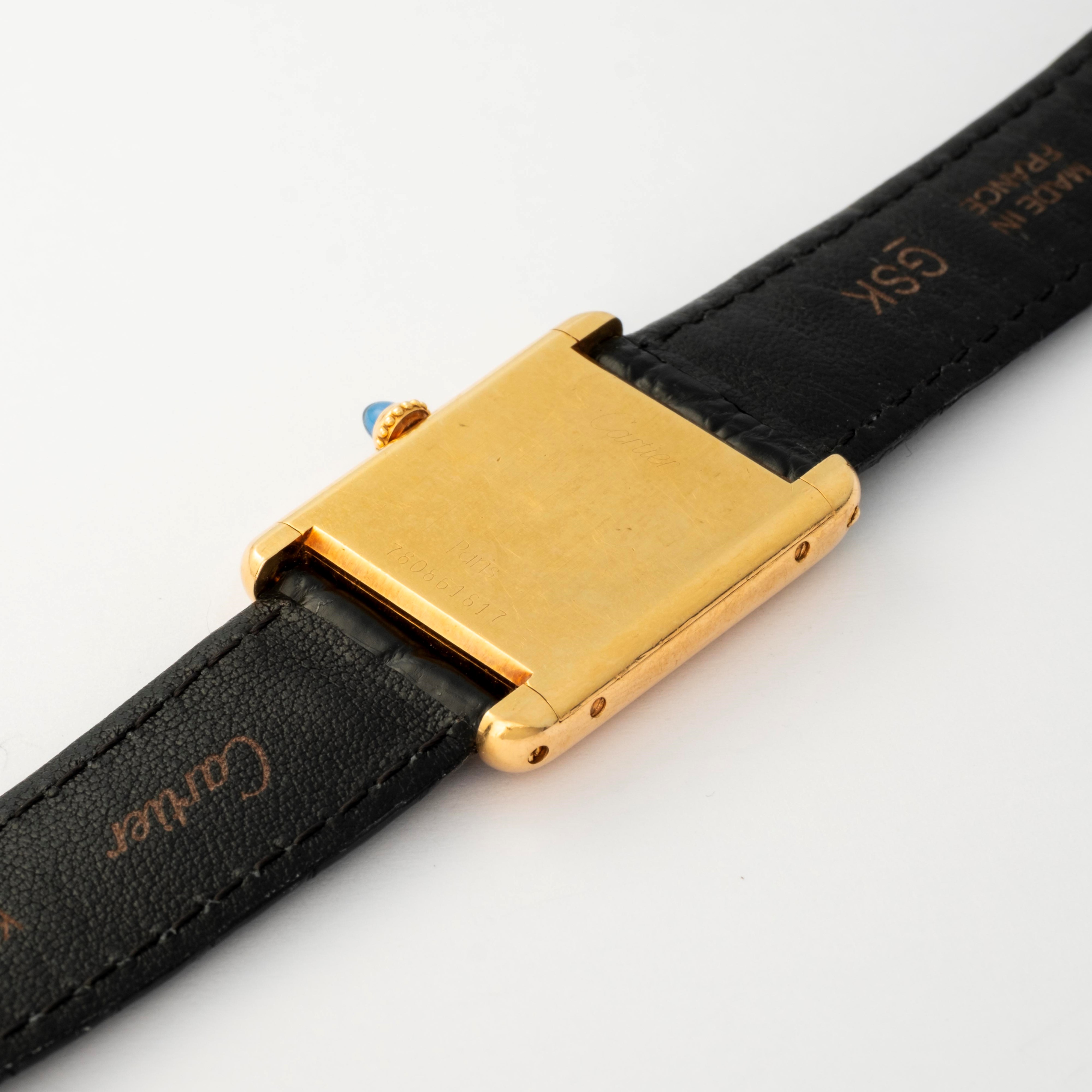 Cartier - Tank Louis ref 78086, oro giallo 18k, quadrante bianco con numeri romani, circa 1970