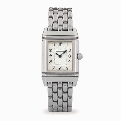 Jaeger-LeCoultre, Reverso Duetto ref. 266.8.44, acciaio e madreperla, circa 2000