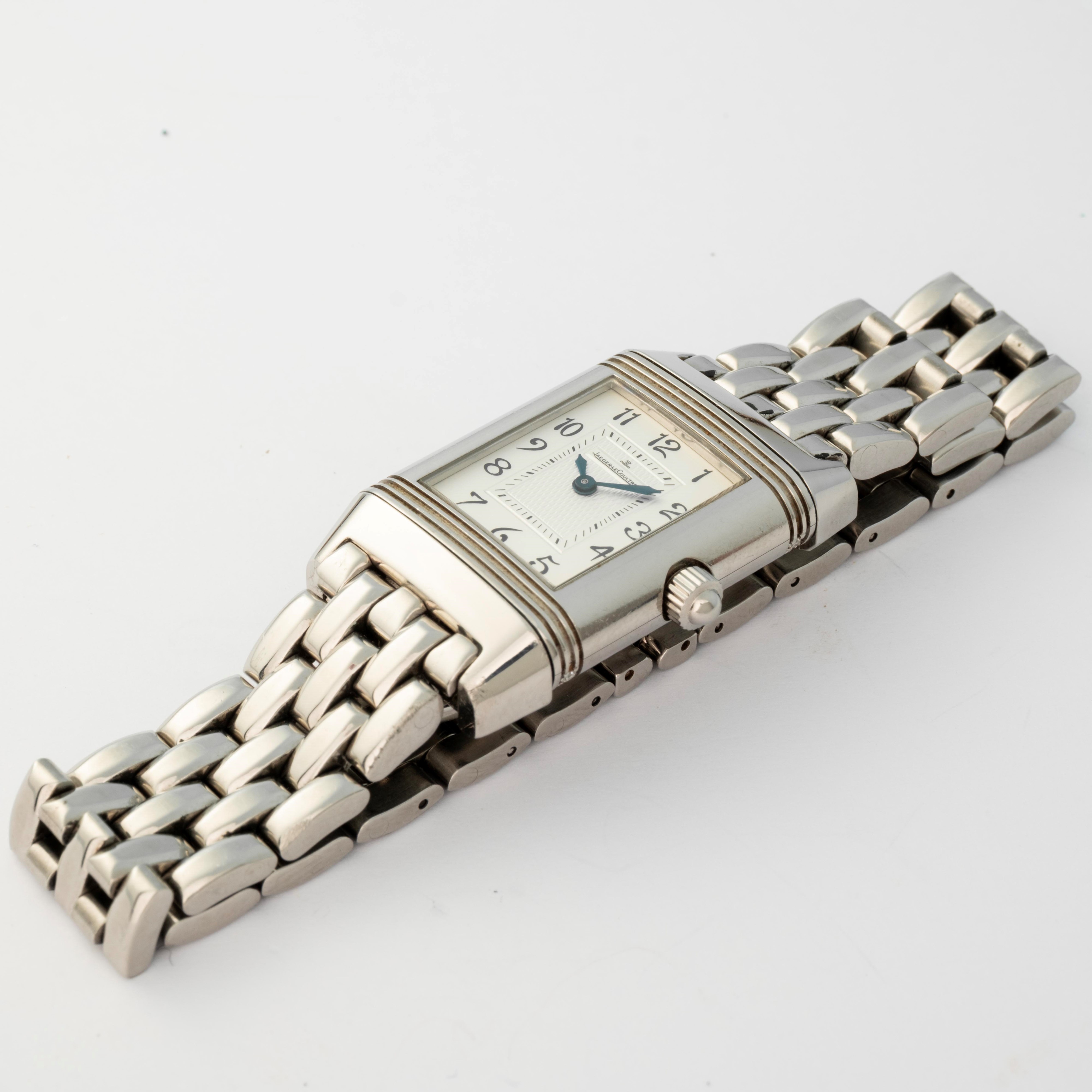 Jaeger-LeCoultre, Reverso Duetto ref. 266.8.44, acciaio e madreperla, circa 2000