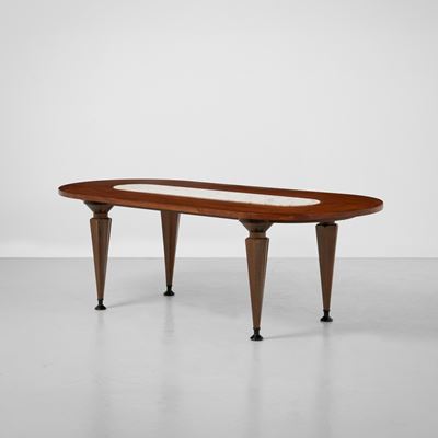 Tavolo, legno e marmo, Italia, circa 1960
