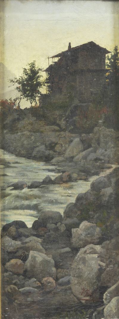 Paesaggio, olio su tela