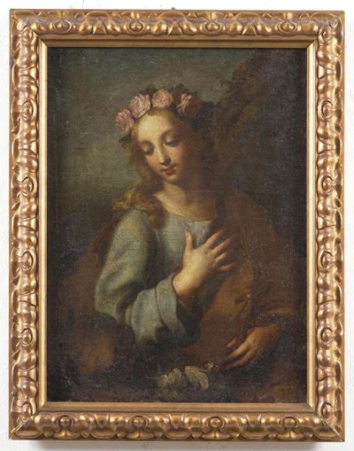 Scuola del XVII secolo, Santa Rosalia, olio su tela