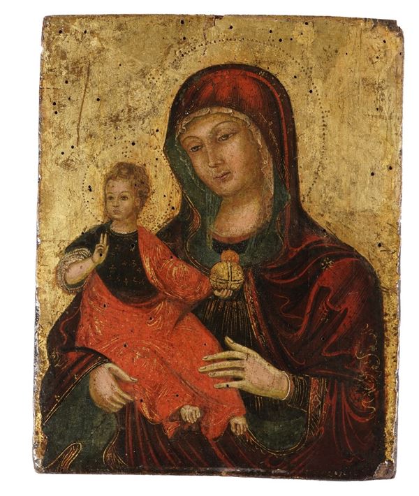 Madonna con Bambino, icona su tavola