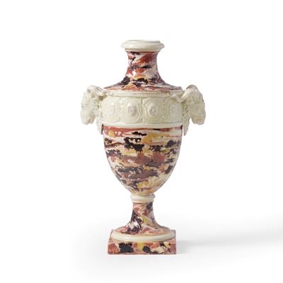 Pesaro, Manifattura Benucci e Latti, Vaso in terraglia marmorizzata, XIX secolo