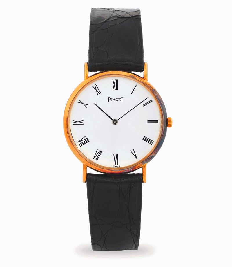 Piaget : Altiplano in yellow gold 18k, white dial with Roman numerals, circa 1980  - Auction Wristwatches - Cambi Casa d'Aste