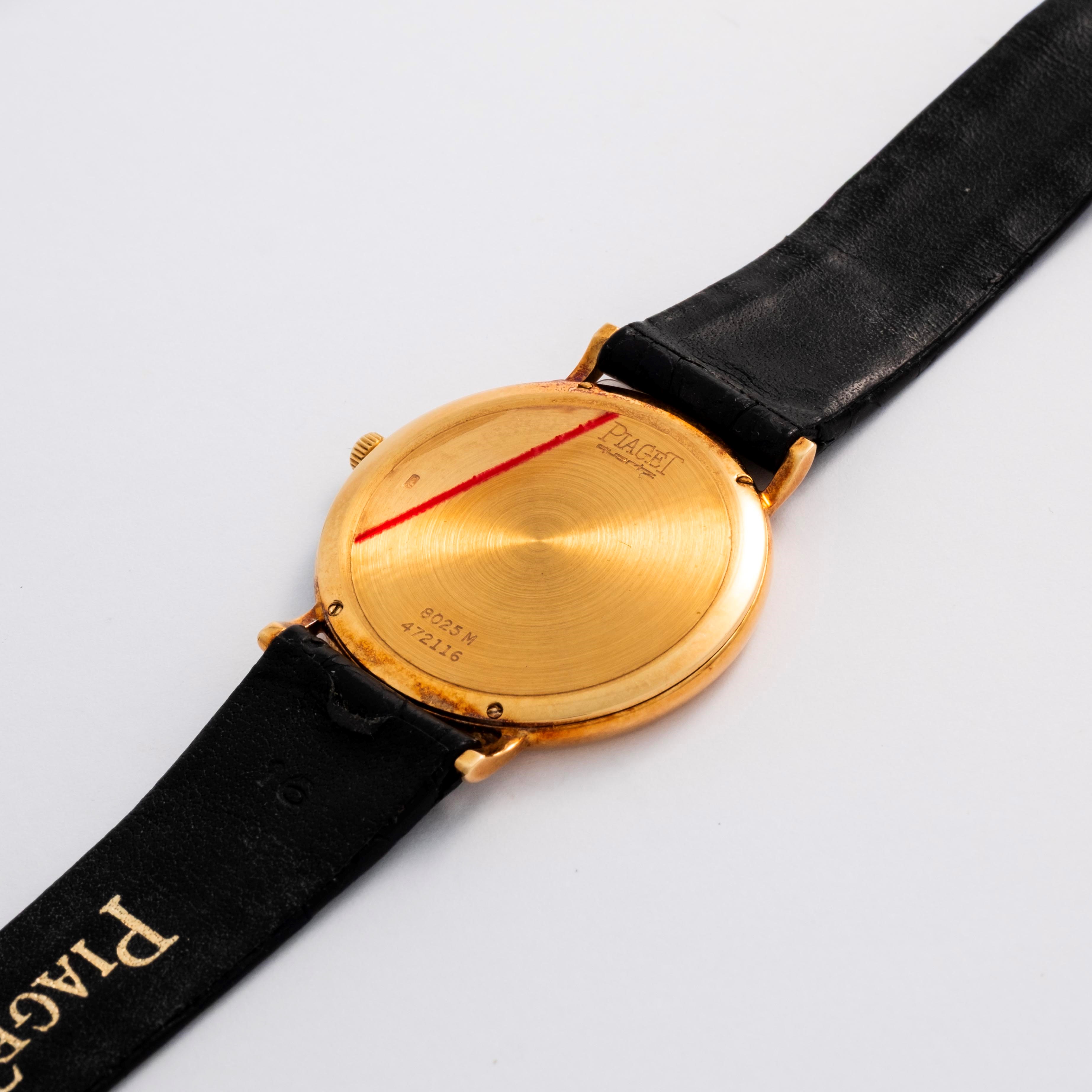 Piaget - Altiplano 8025M, orologio da polso in oro giallo 18k con quadrante bianco (circa 1980)
