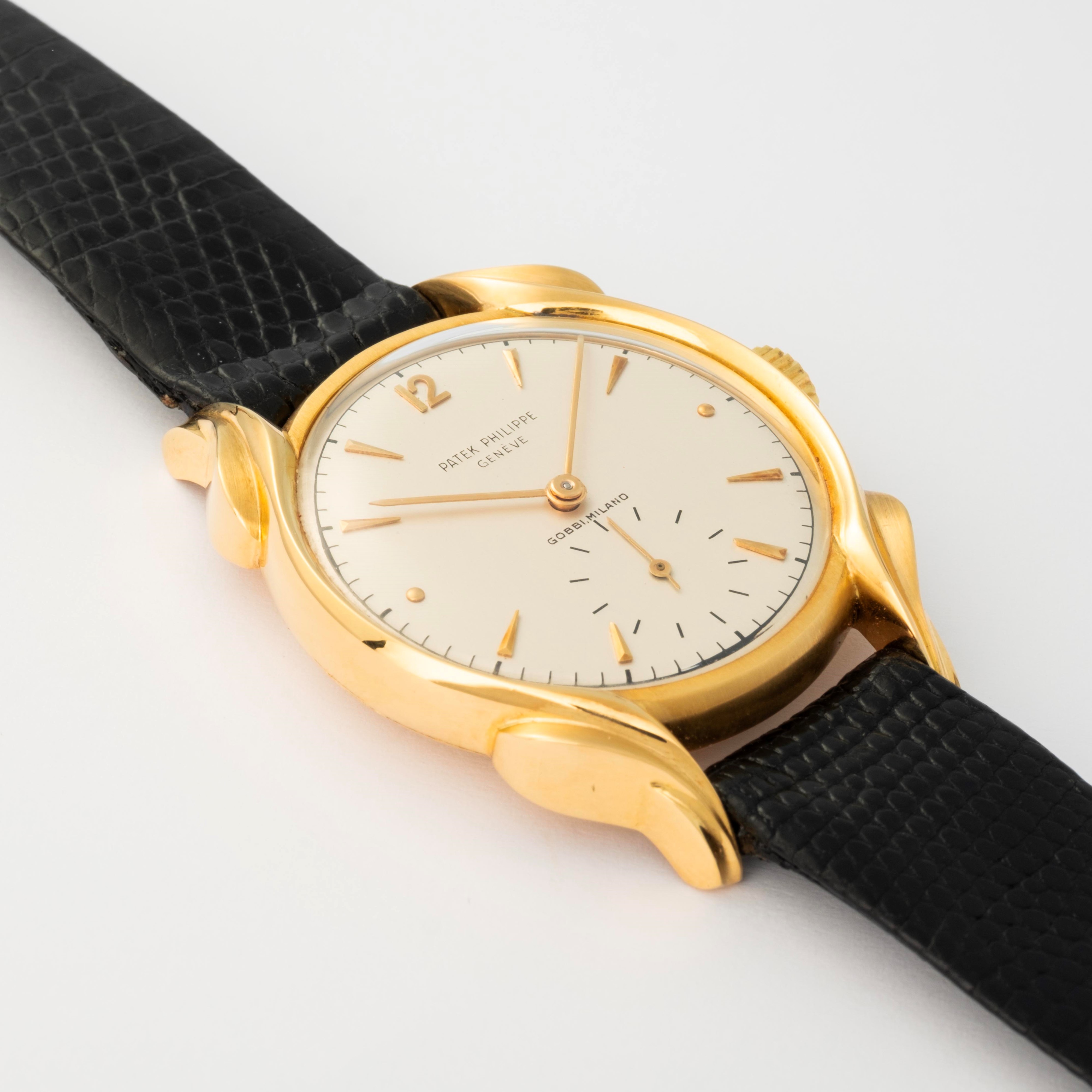 Patek Philippe - Calatrava Ref. 2431 Anse a Fiamma, Firmato "gobbi Milano" con Indici Applicati e...