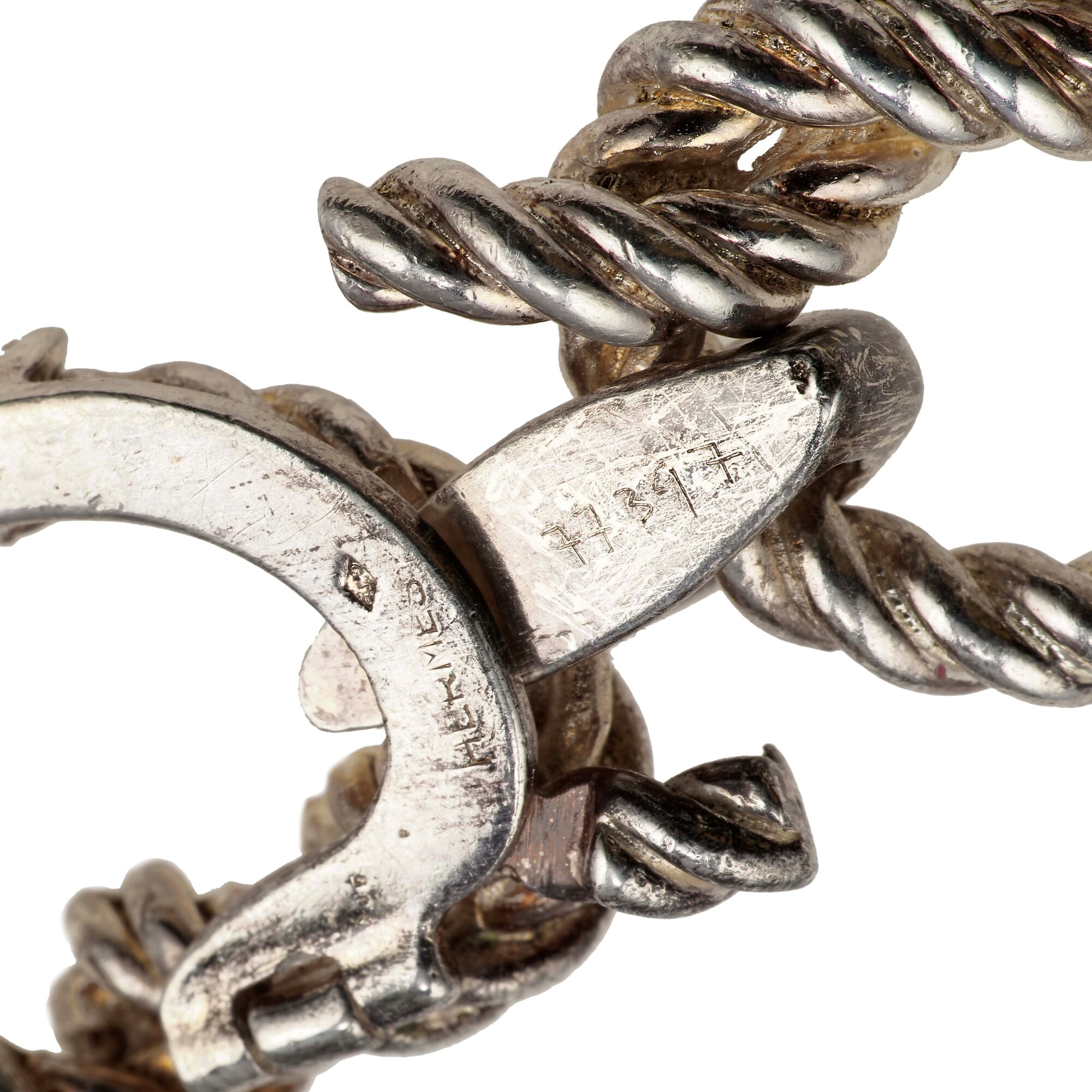 Hermès, Bracciale con nodi marinari in argento