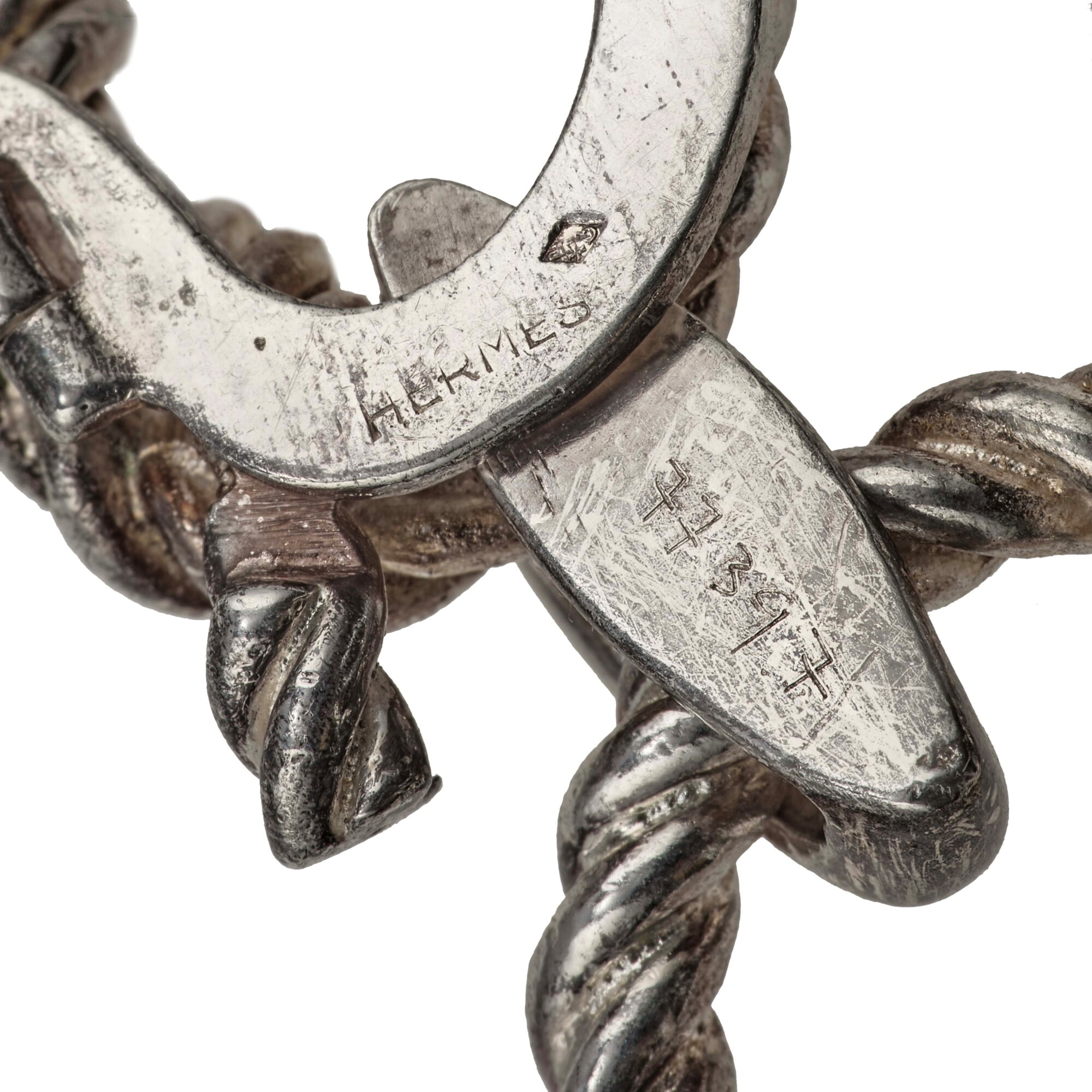 Hermès, Bracciale con nodi marinari in argento