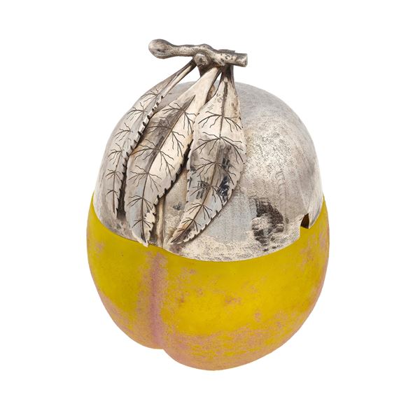 Silver and glass jar. Signed Gianmaria Buccellati