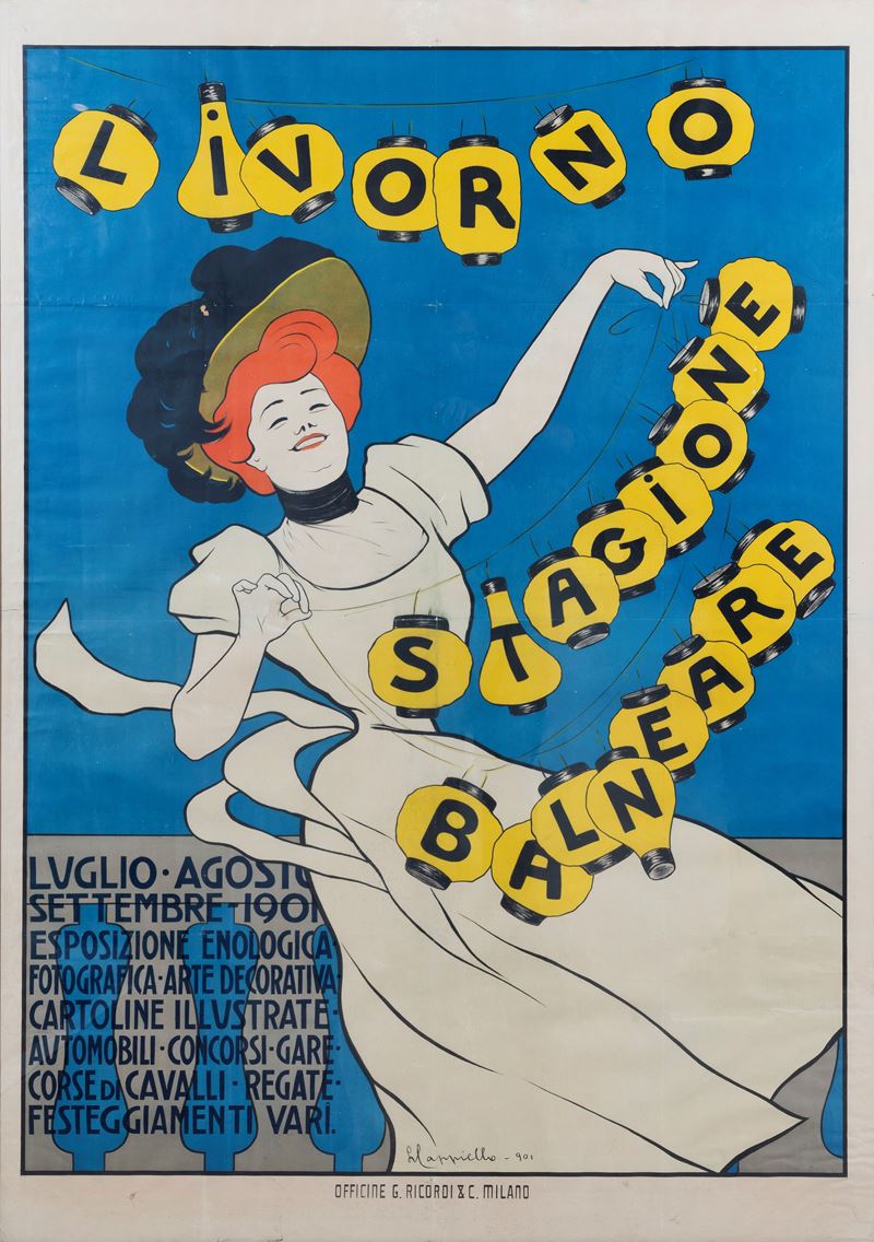 Leonetto Cappiello : Livorno - Stagione Balneare  - Asta Manifesti e Collectibles - Cambi Casa d'Aste