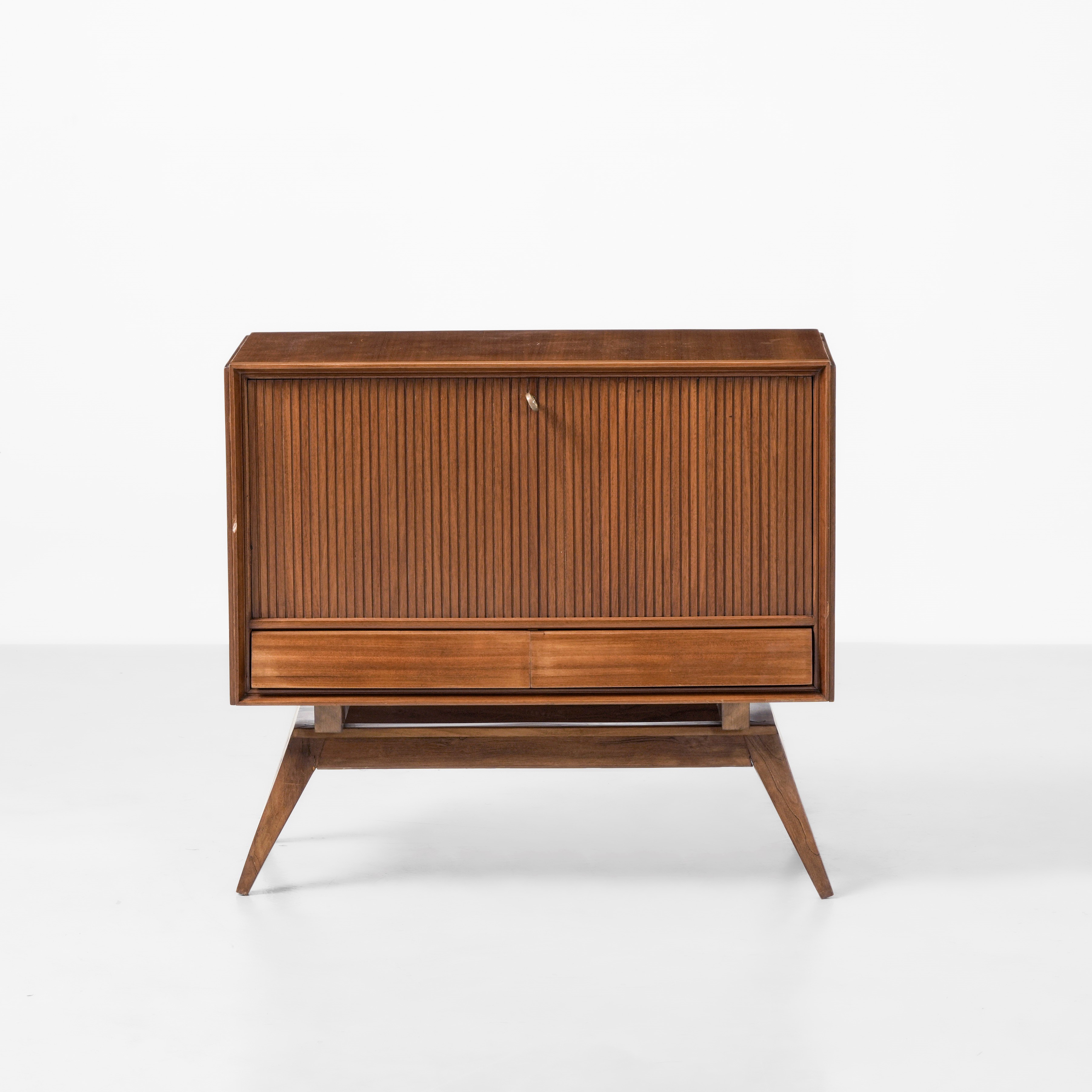 Galleria Mobili D'arte Cantù - Mobile bar luminoso in legno impiallacciato e cristallo molato