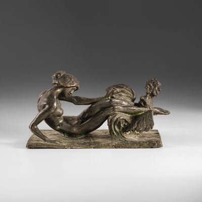 La penna del gallo - scultura in bronzo fuso e patinato