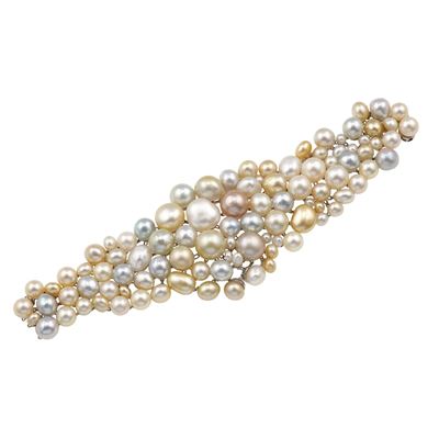 Capello, Bracciale con perle multicolor in oro bianco 750/1000