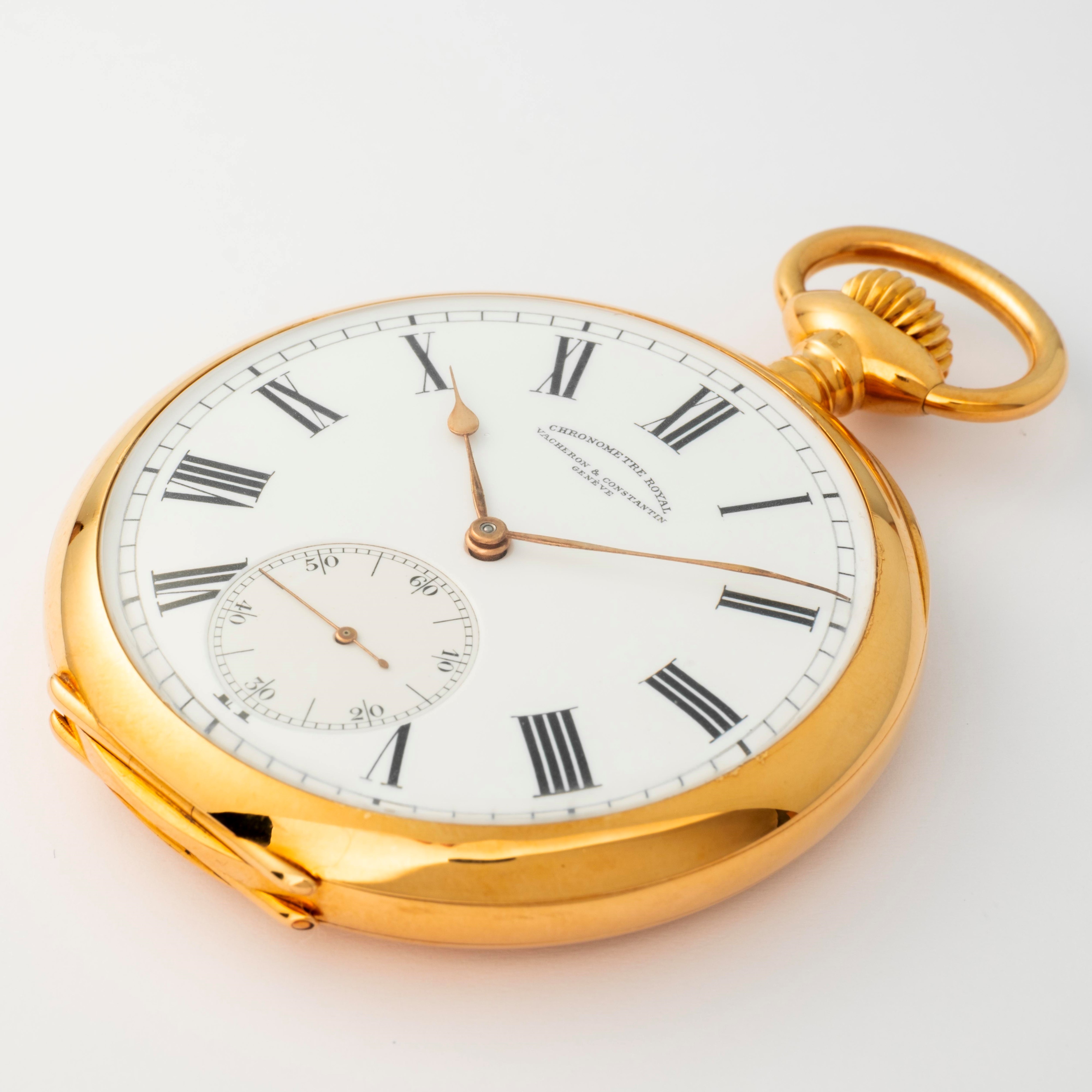 Vacheron & Constantin - Tasca Chronometre Royal in oro giallo 18k con quadrante in smalto bianco,...