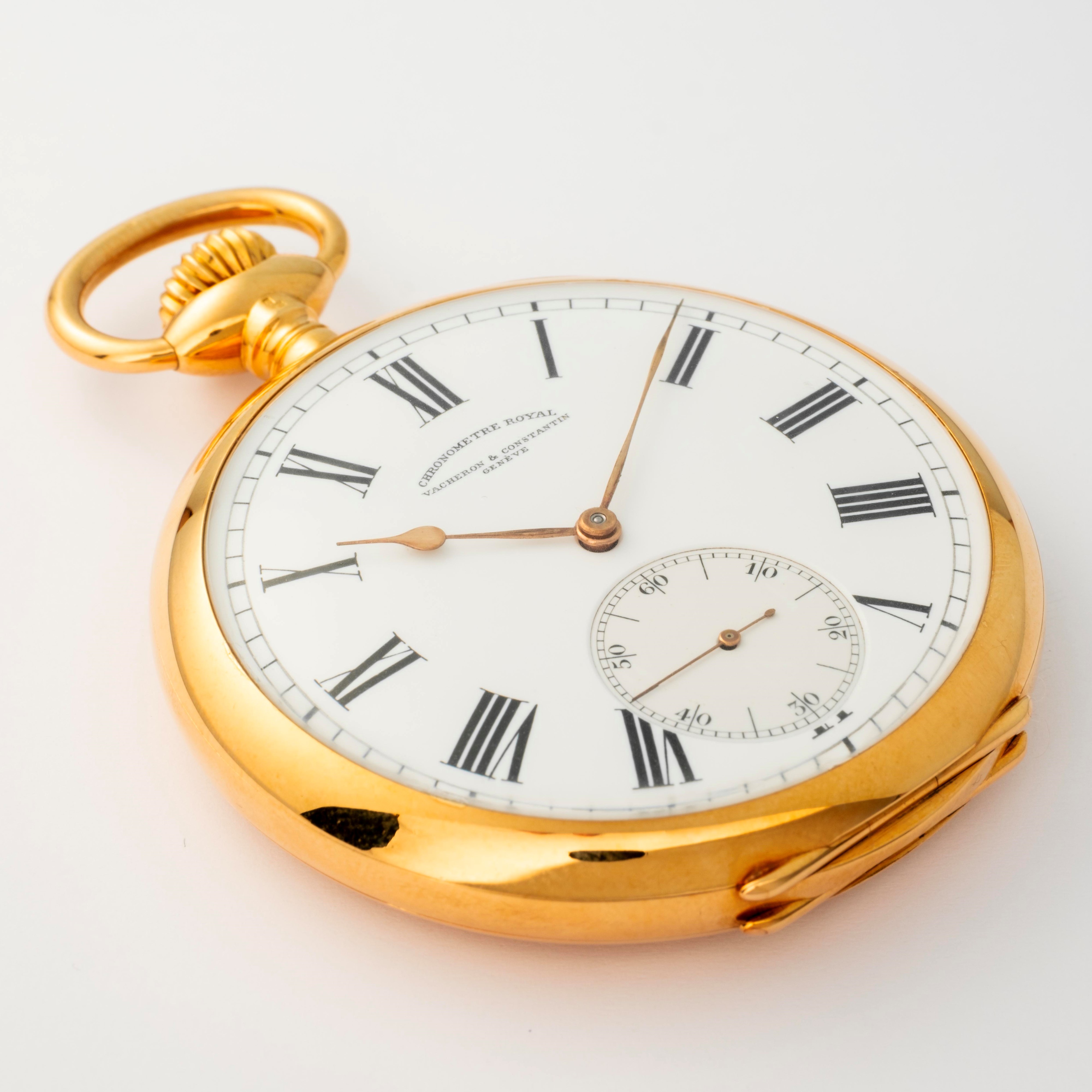 Vacheron & Constantin - Tasca Chronometre Royal in oro giallo 18k con quadrante in smalto bianco,...