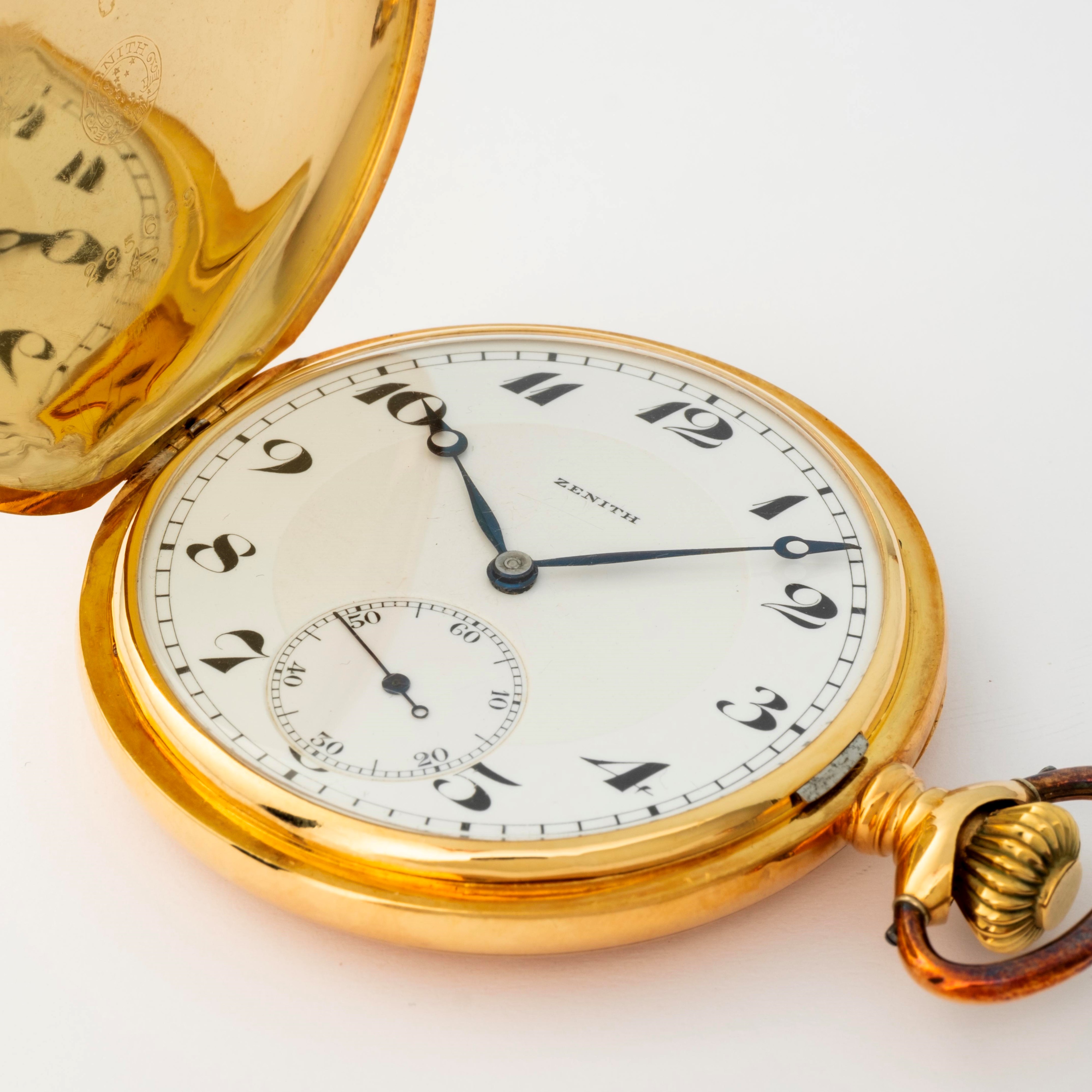 Zenith - Savonnette in oro giallo 18k con quadrante in smalto bianco, circa 1900