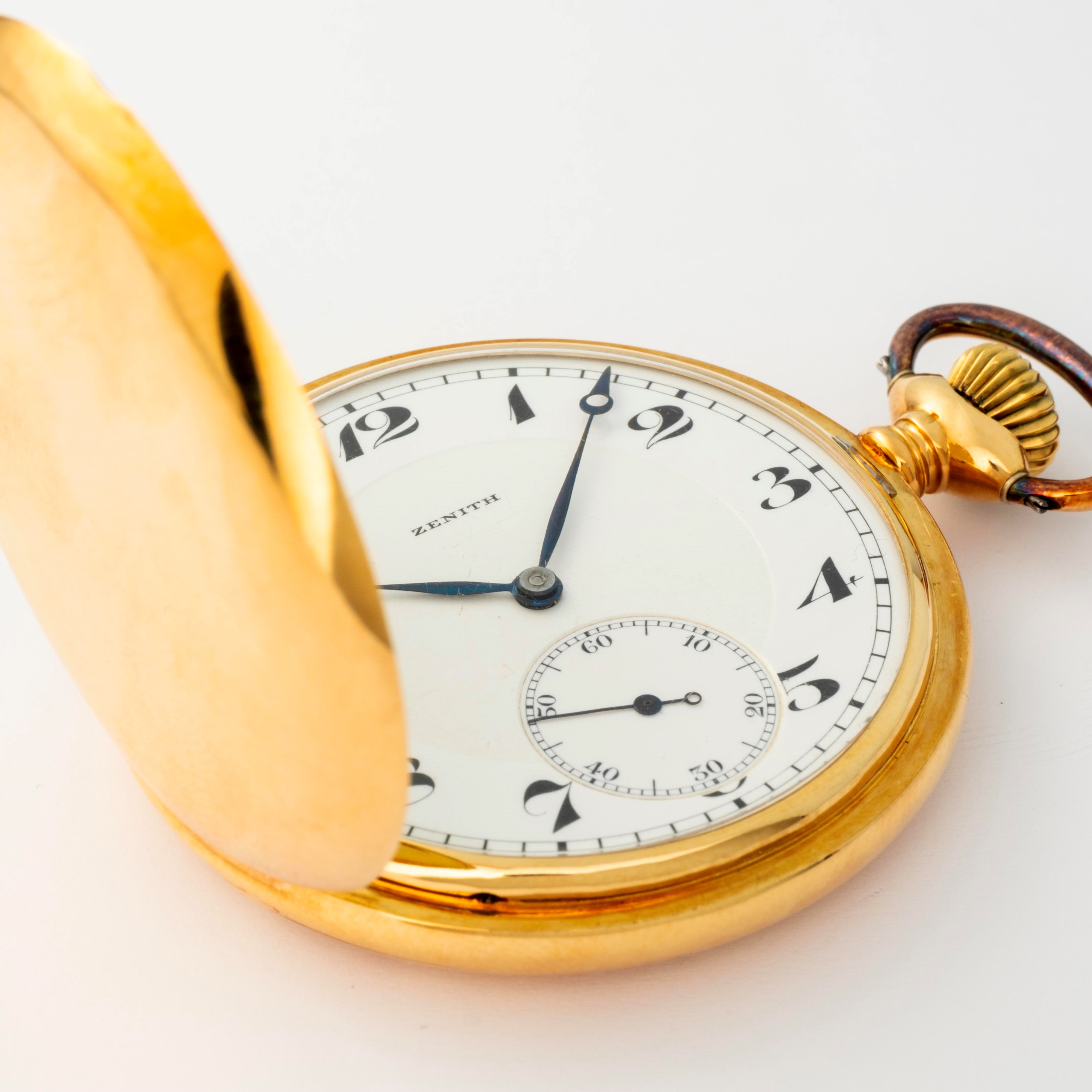 Zenith - Savonnette in oro giallo 18k con quadrante in smalto bianco, circa 1900