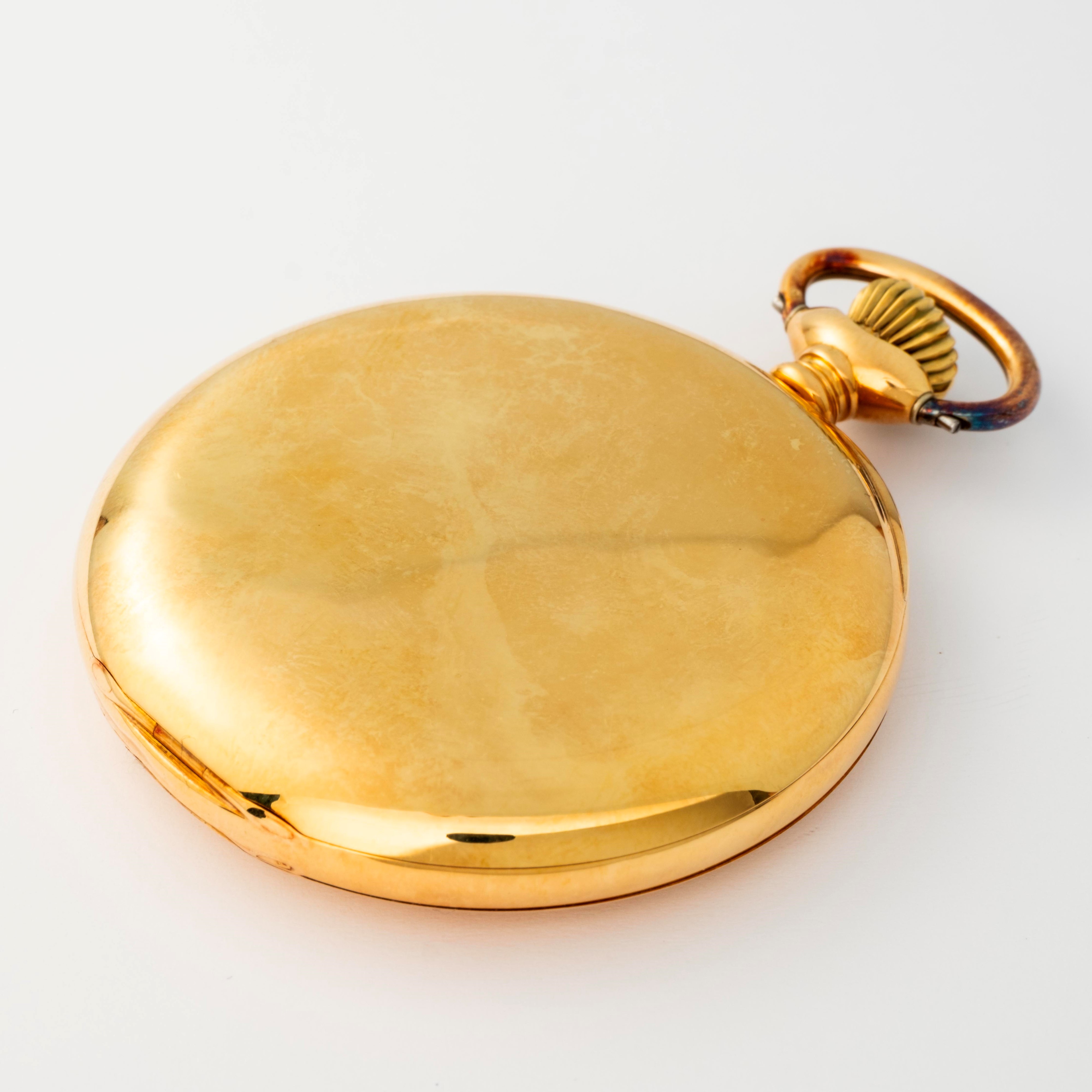 Zenith - Savonnette in oro giallo 18k con quadrante in smalto bianco, circa 1900