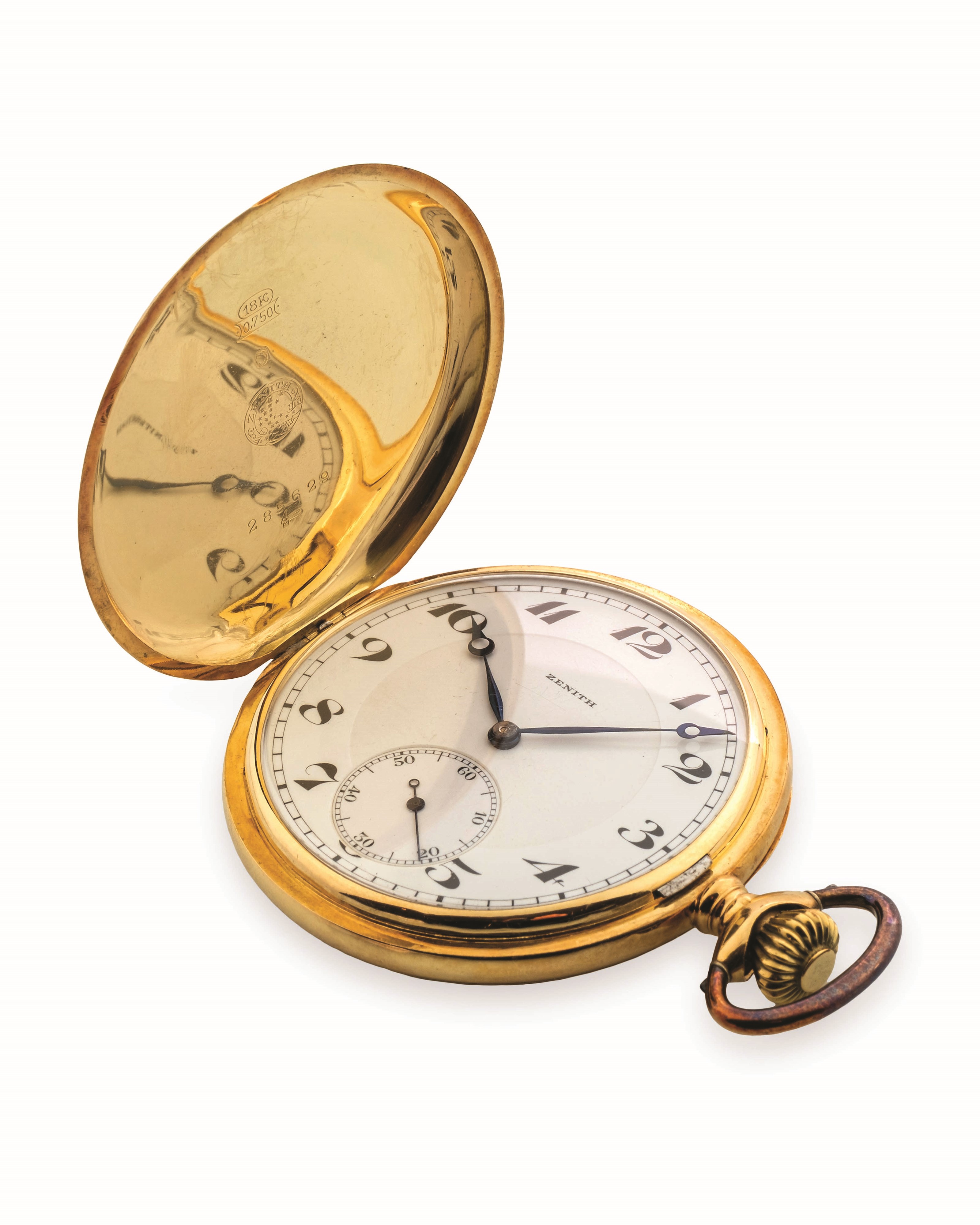 Zenith - Savonnette in oro giallo 18k con quadrante in smalto bianco, circa 1900