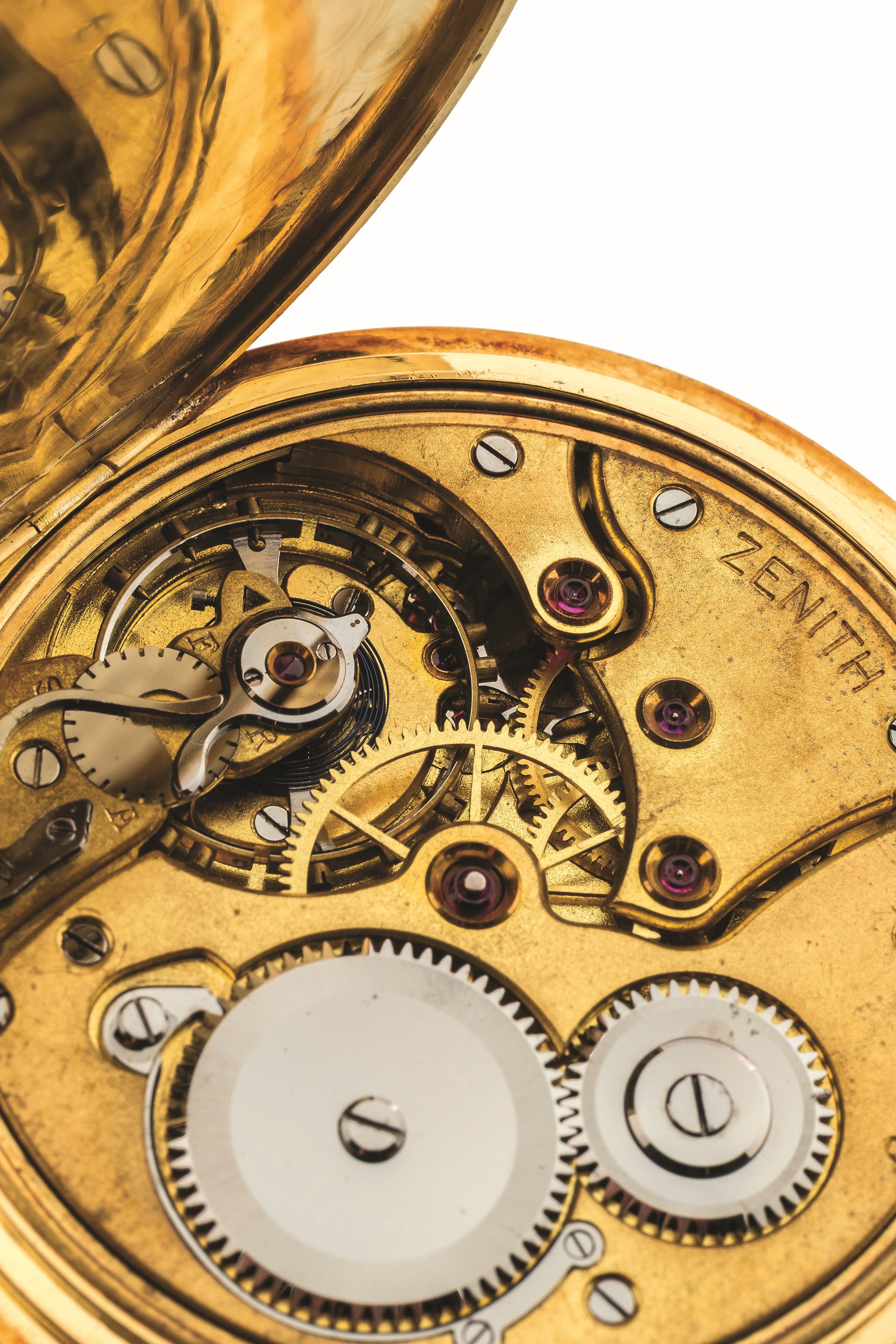 Zenith - Savonnette in oro giallo 18k con quadrante in smalto bianco, circa 1900