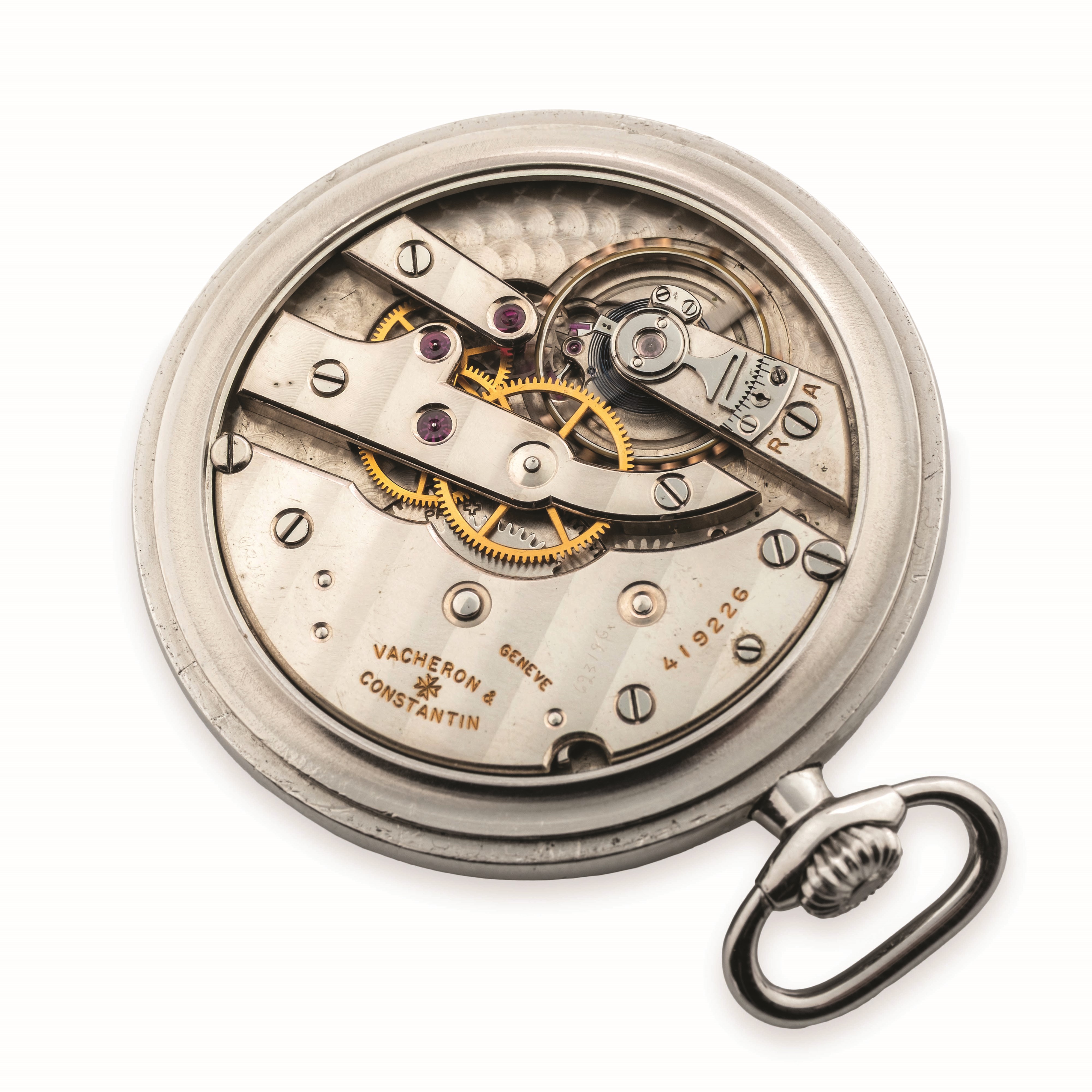 Vacheron & Constantin - Tasca in acciaio con quadrante argenté bitonale, circa 1930