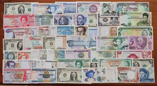 BANCONOTE AMERICA. Lotto composto da 48 banconote.