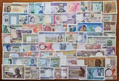 Lotto di 55 banconote, Africa