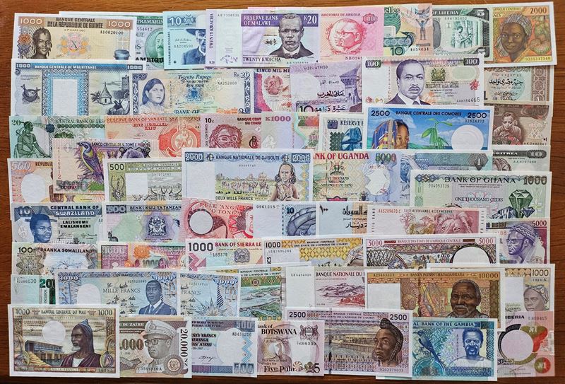 BANCONOTE AFRICA. Lotto composto da 55 banconote.  - Asta Numismatica Light - Cambi Casa d'Aste