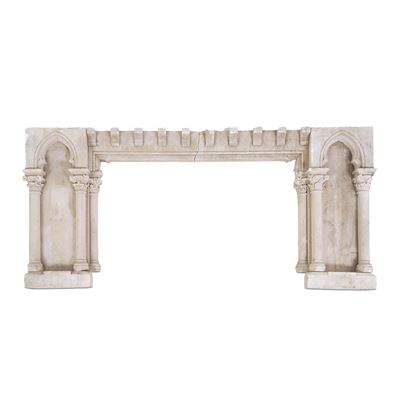 Frontone da camino in stile neogotico, elemento decorativo