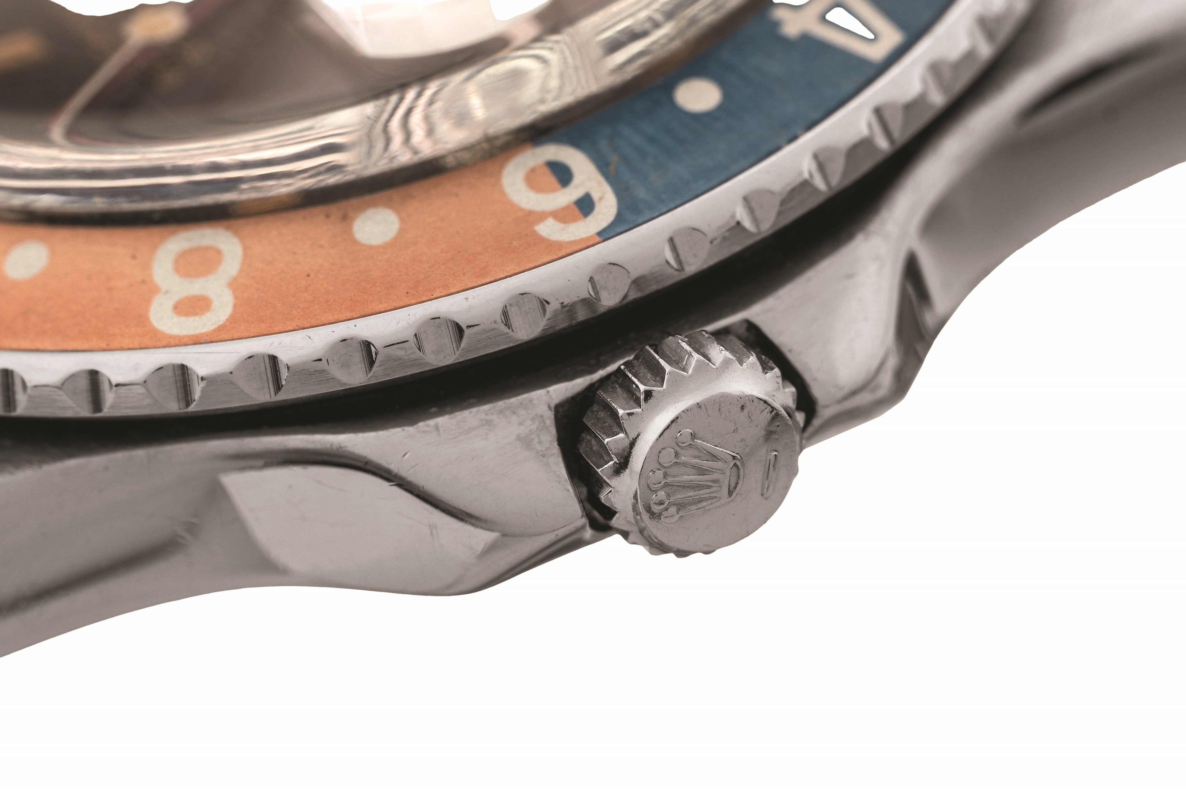 Rolex - GMT Master in acciaio ref. 1675 'OCC' con lunetta Pepsi e bracciale Oyster elastico, circ...
