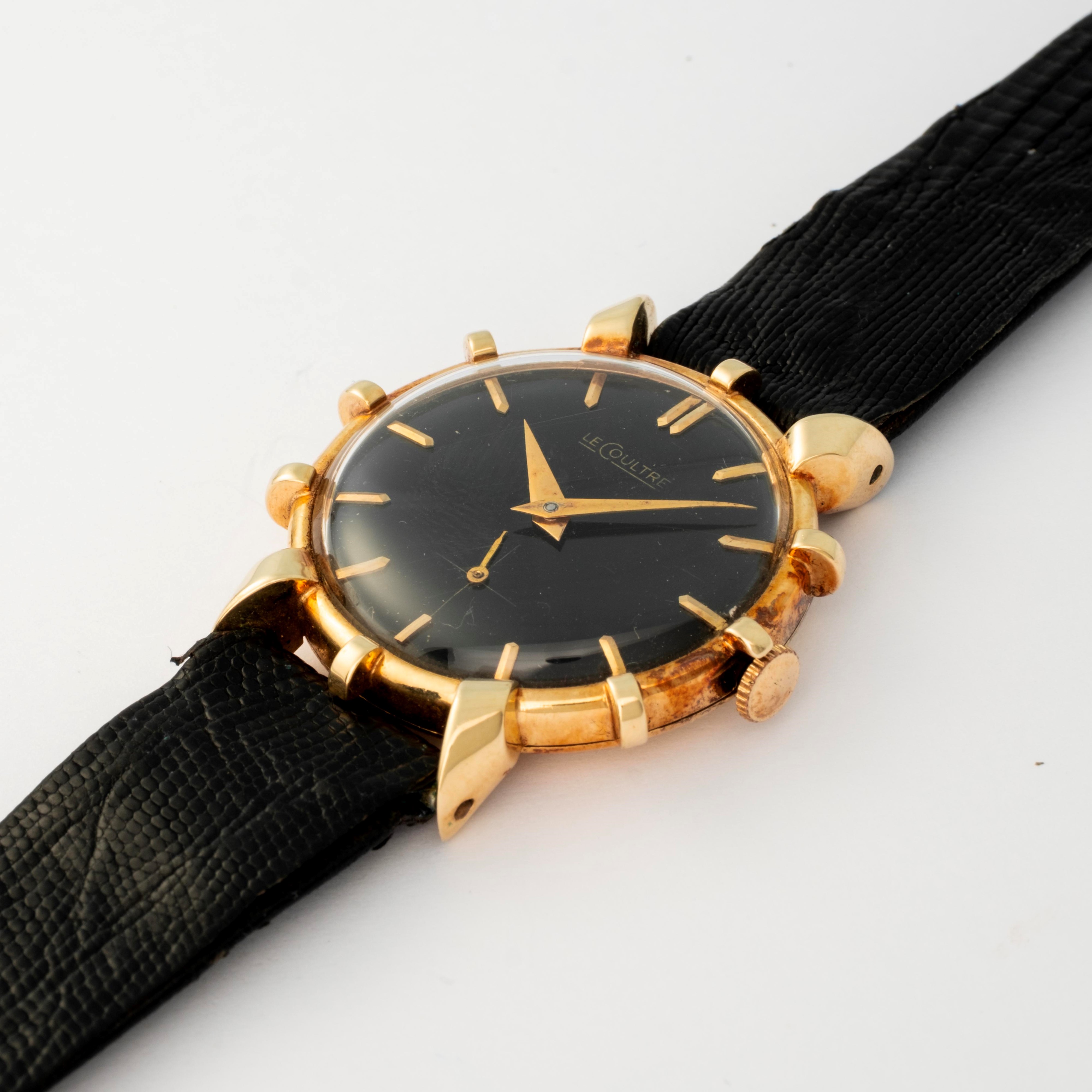 Lecoultre - Modello Bradley II 'Ship's Wheel', orologio in oro giallo 14k con quadrante nero, cir...