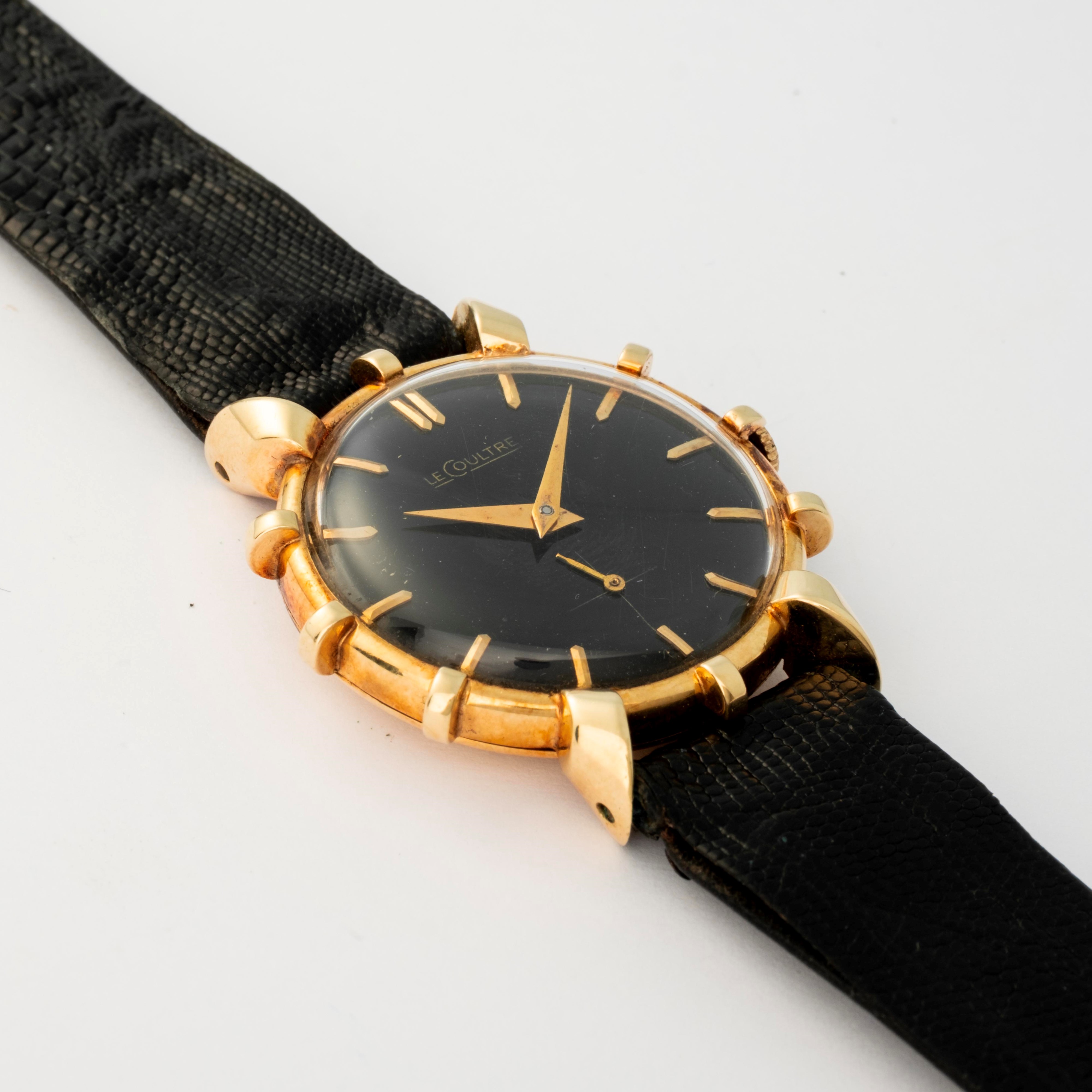 Lecoultre - Modello Bradley II 'Ship's Wheel', orologio in oro giallo 14k con quadrante nero, cir...