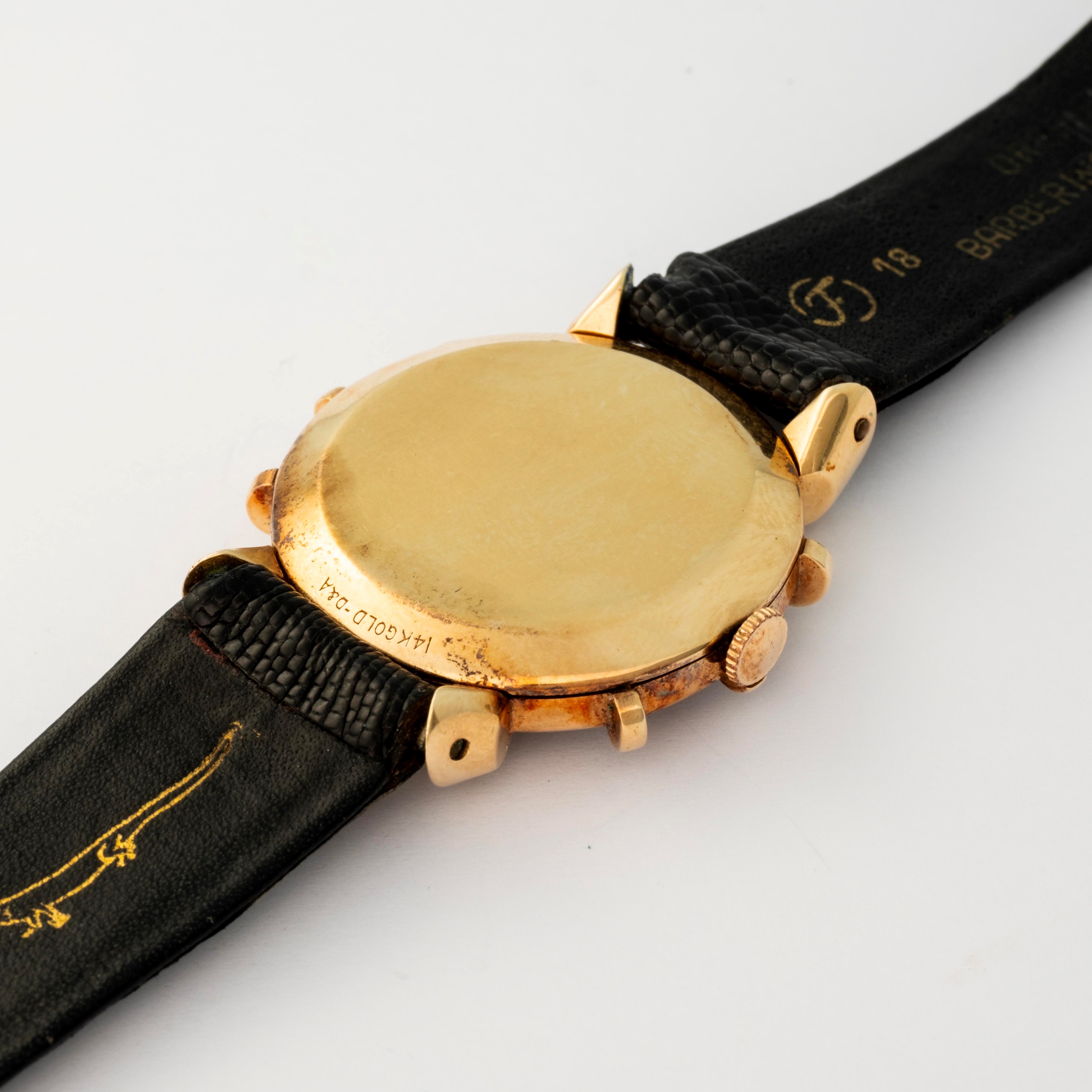Lecoultre - Modello Bradley II 'Ship's Wheel', orologio in oro giallo 14k con quadrante nero, cir...