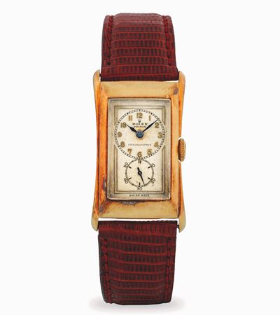 Orologio Prince in oro giallo 14k, quadrante grenè, circa 1930
