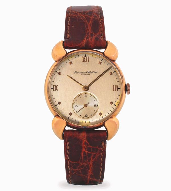 "Diavoletto" in oro giallo 18k, quadrante argenté con indici applicati e secondi al sei, circa 1950